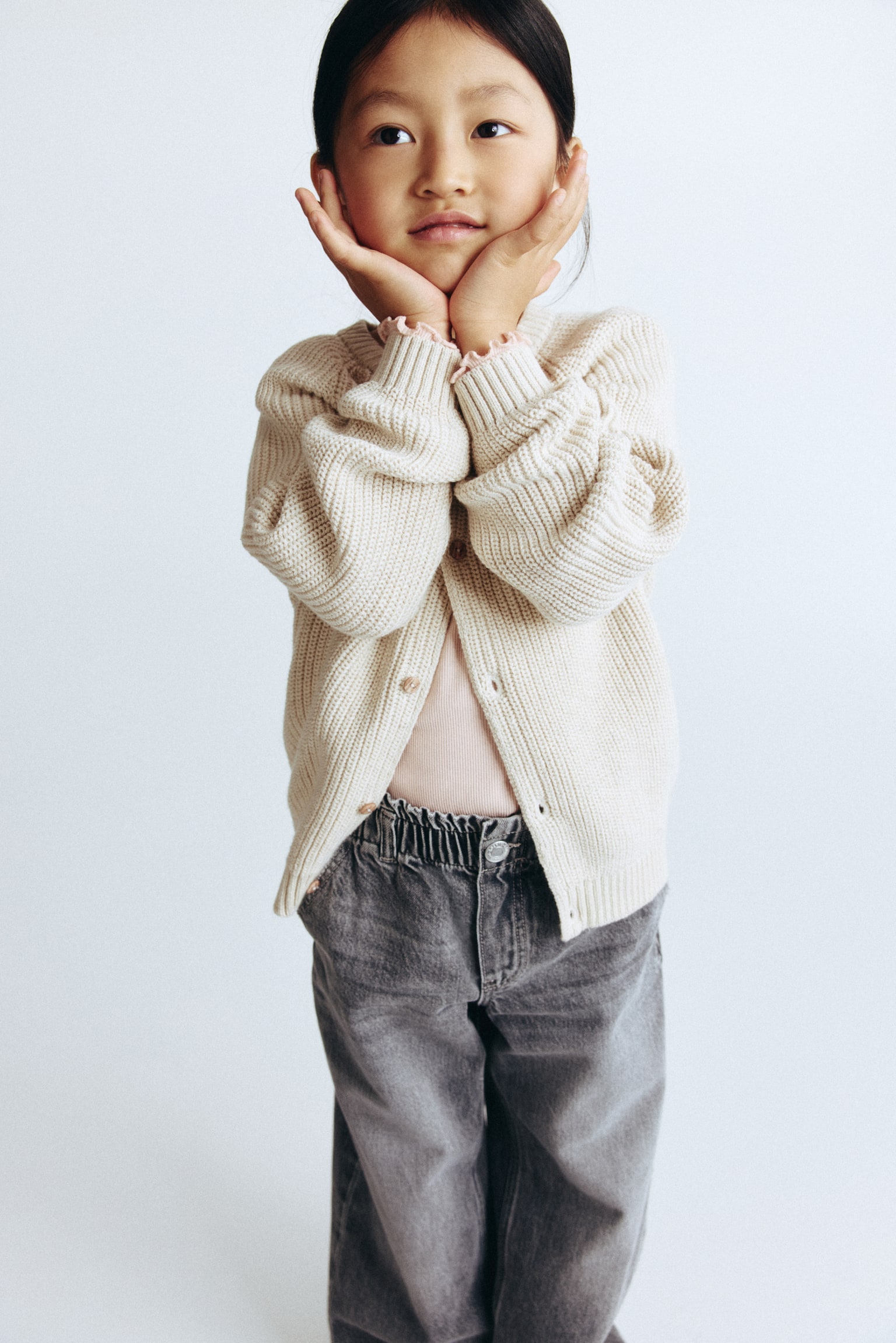 Wide Leg paper bag jeans - Denim grey/Denim blue/Light pink/Denim blue/Light beige/Floral/Light pink/Denim blue/Light denim blue/Light beige/Floral - 5