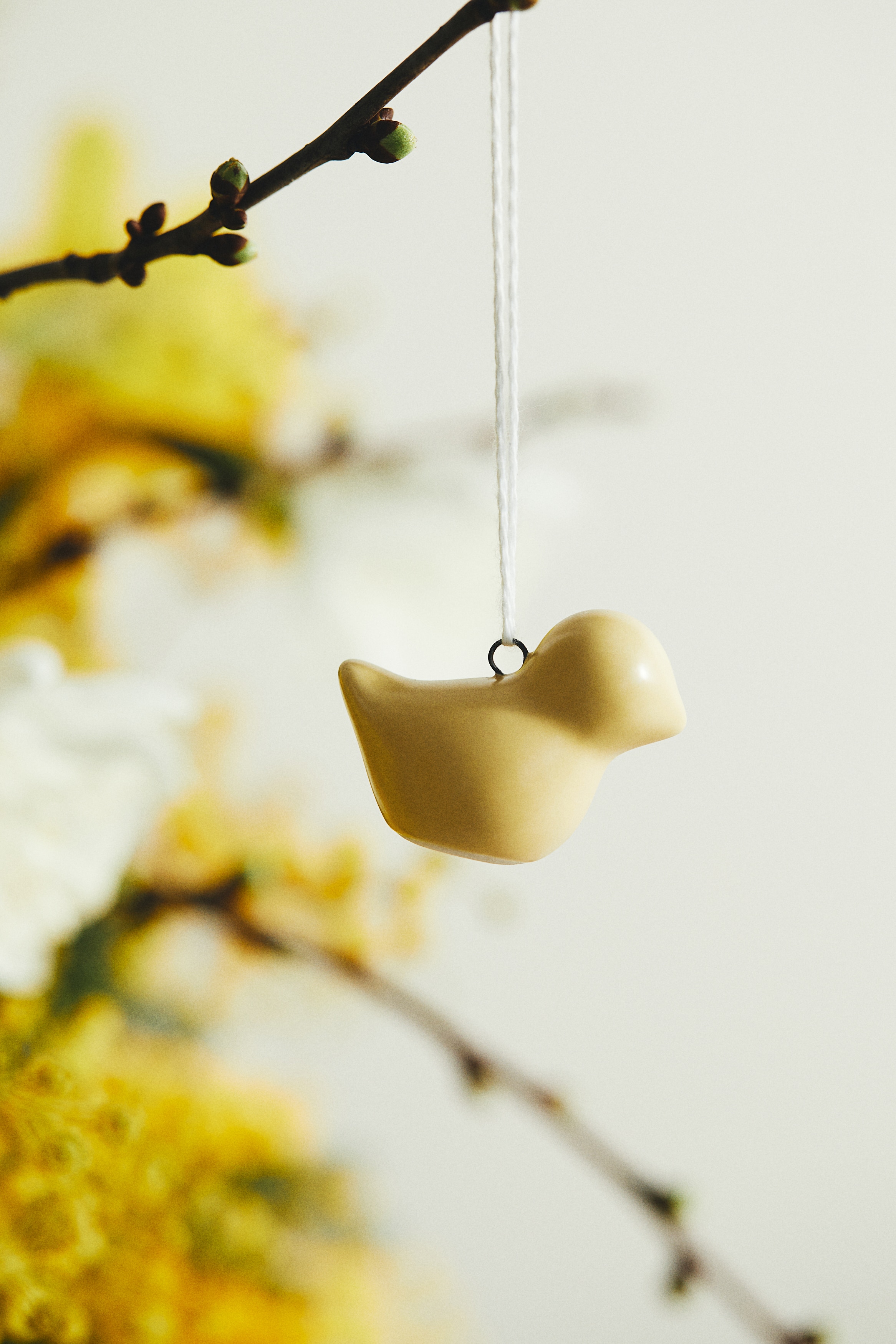 Decorazioni pasquali in gres 2 pezzi - Giallo/Bianco