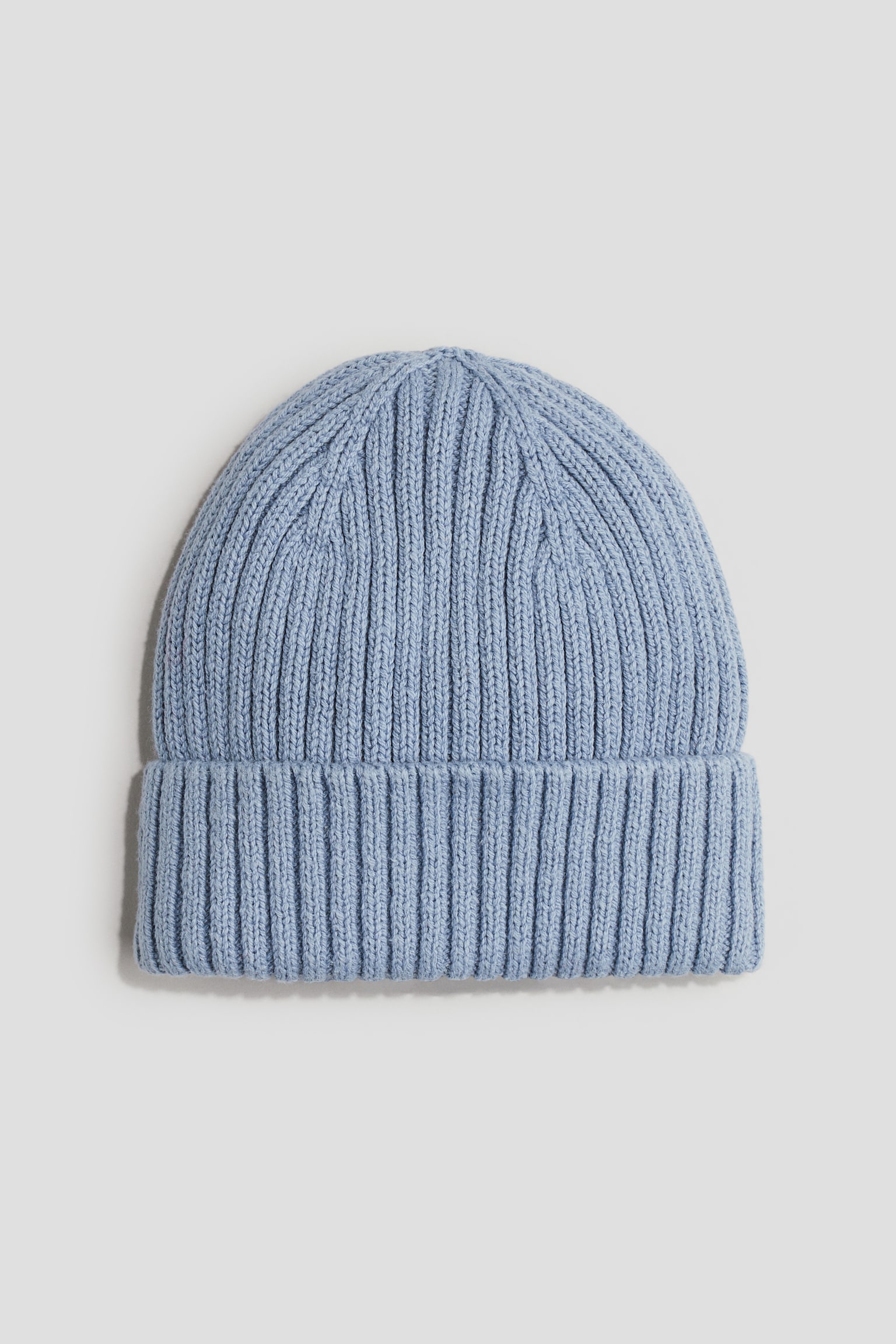 Rib-knit beanie - Light blue/Beige/Cream - 1