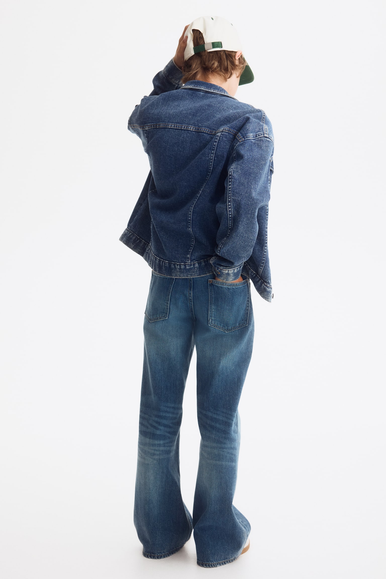 Детские джинсы H&M Loose-Fit Bootcut Leg, цвет: Тёмный джинсовый синий — фото 5