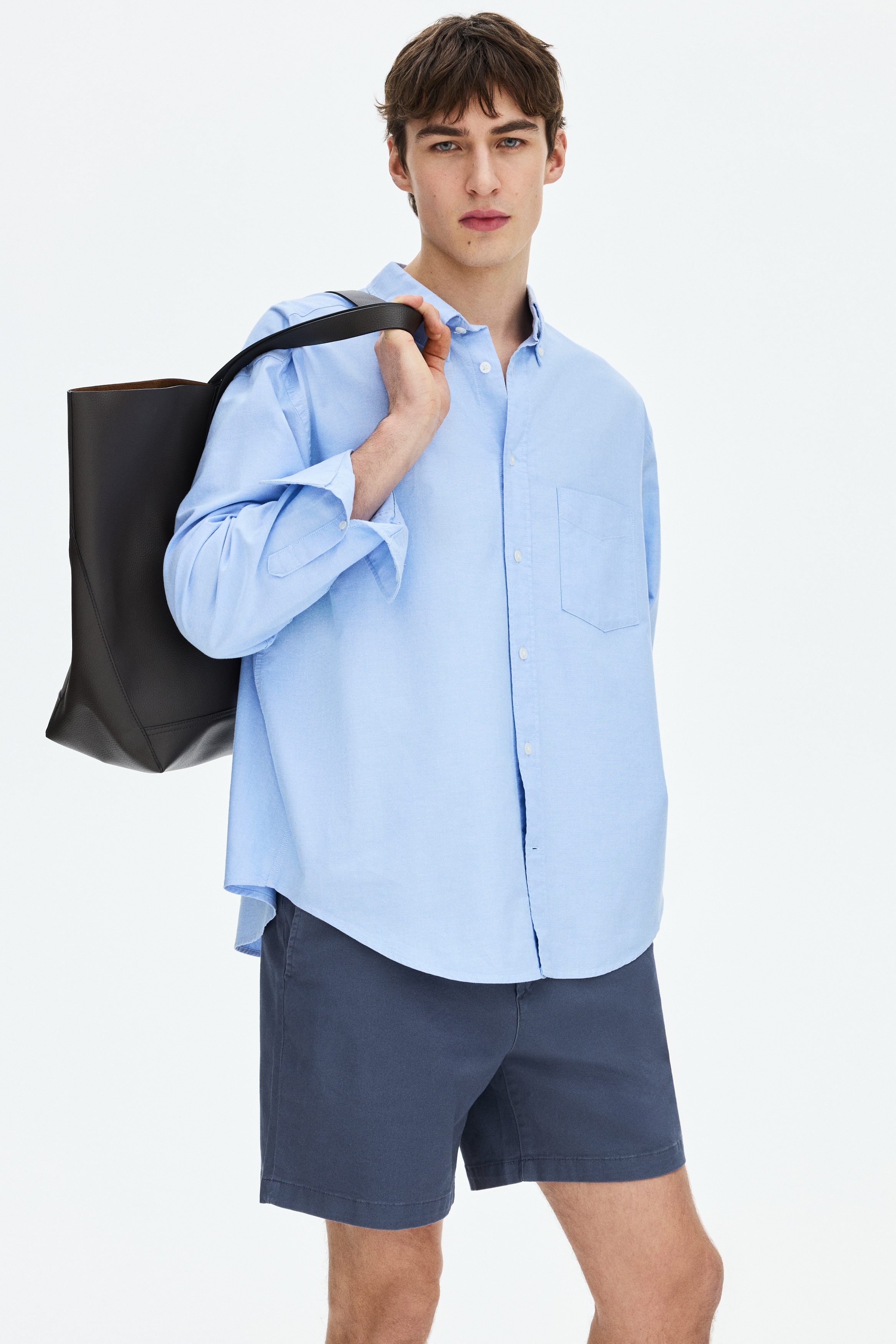 Regular-Fit Cotton Chino Shorts-Dusty blue