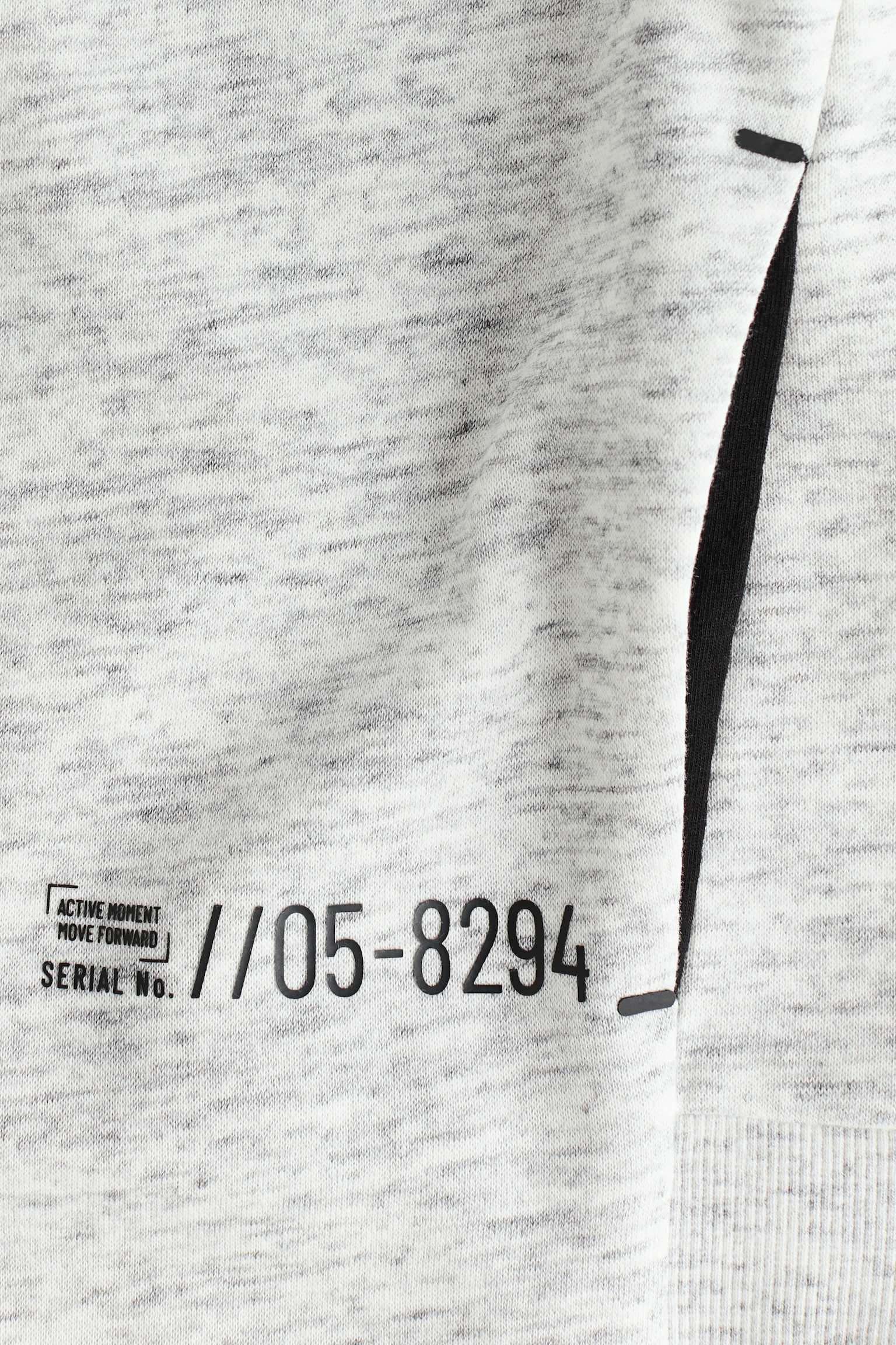 Zip-through hoodie - Light grey marl/Black - 3