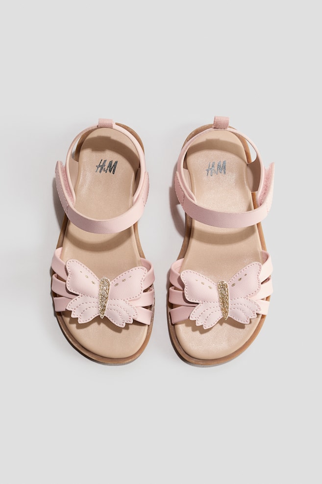 Appliquéd sandals - Light pink/Butterfly/Pink/Flowers/Bronze-coloured/Flowers - 1
