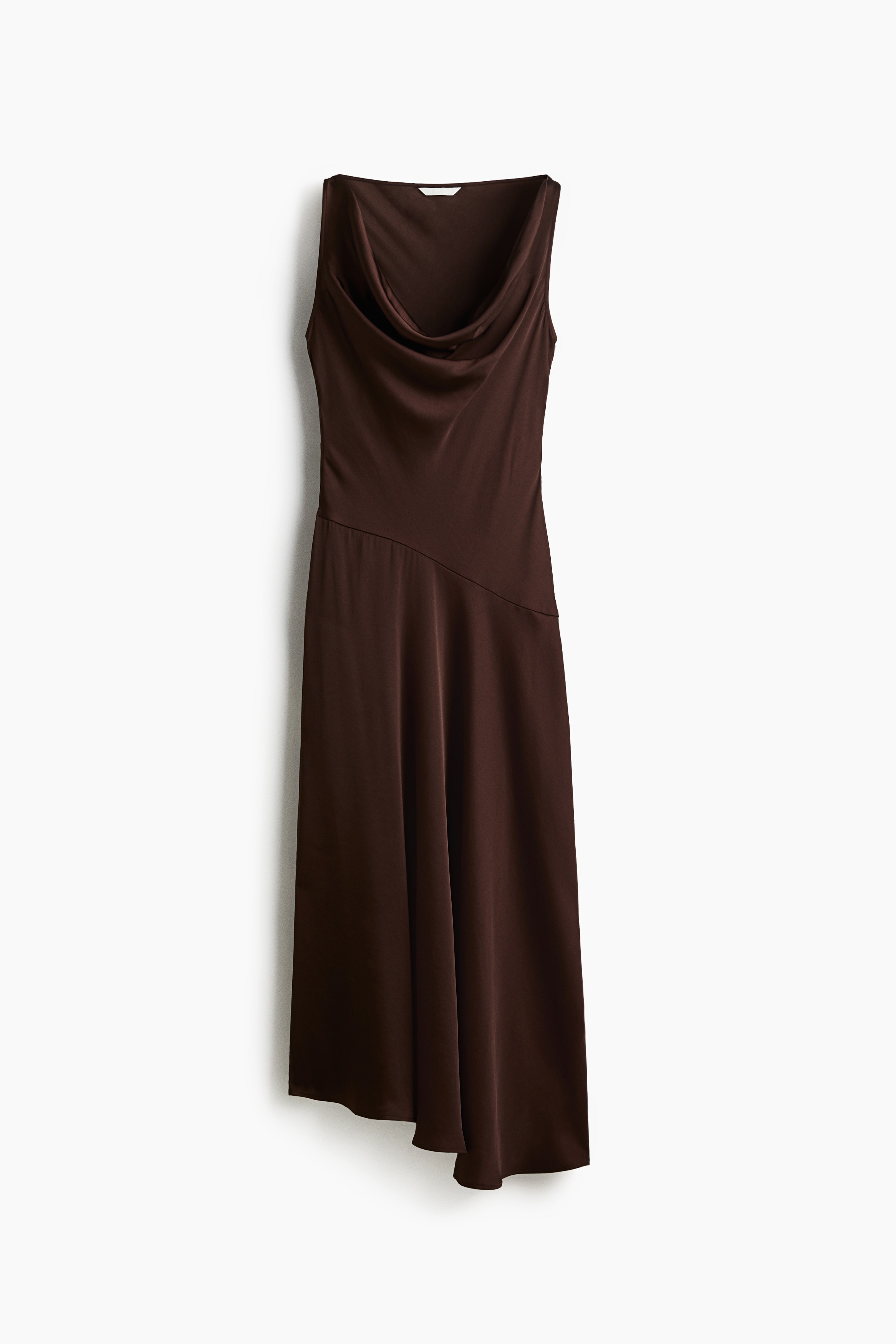 Rochie cu decolteu drapat - Maro-închis