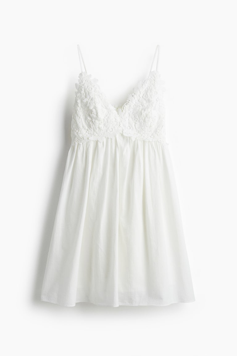 sachin and babi light blue dress H&M White Dusty Light Embroidered halterneck dress for Women