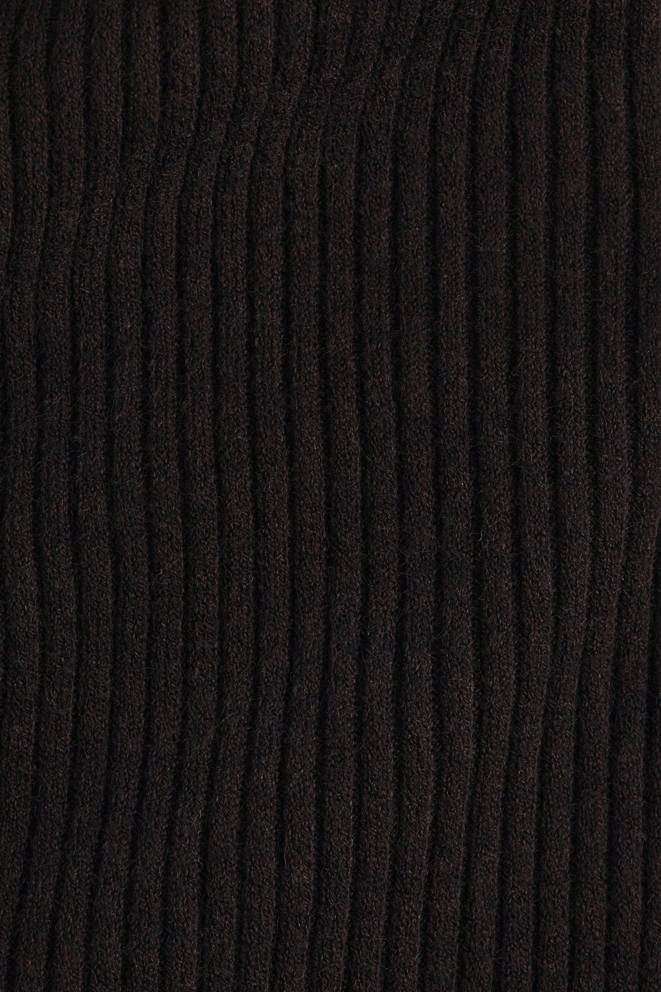 查看大圖: MAMA 羅紋針織寬管褲 - 深咖啡色 - Ladies | H&M HK 2