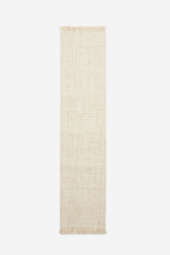 Fringed wool-blend rug - Light beige/Beige - 1