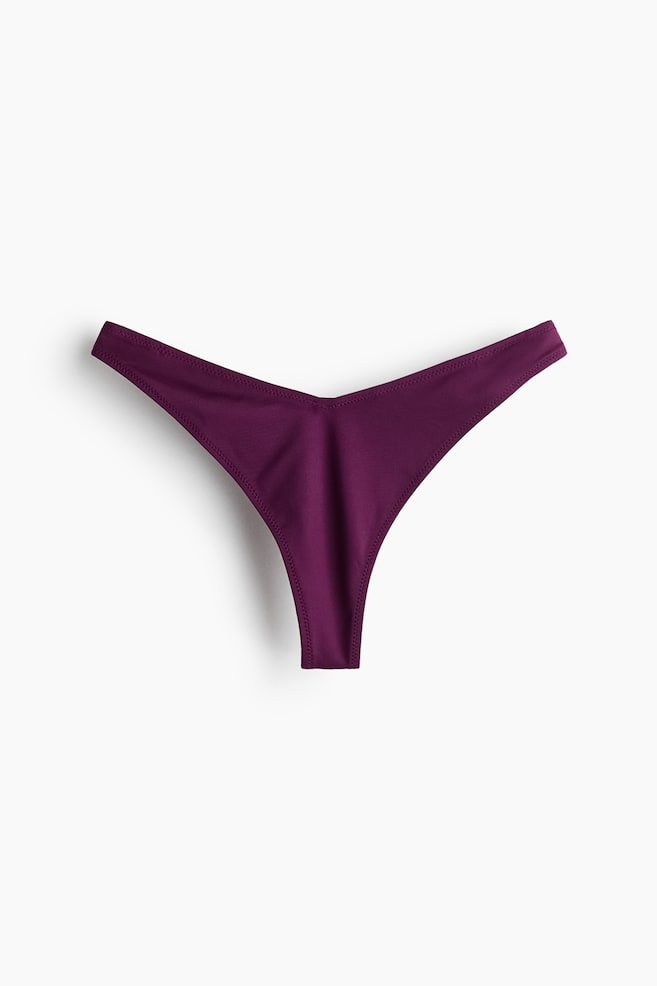 Cueca de biquíni Thong - Lilás escuro/Preto/Bege claro/Padrão leopardo/Verde vivo/Lilás claro/Bege claro/Padrão leopardo/Lilás claro/Cornucópias/Branco/Padrão azul/Azul/Preto/Quadrados guingão - 1