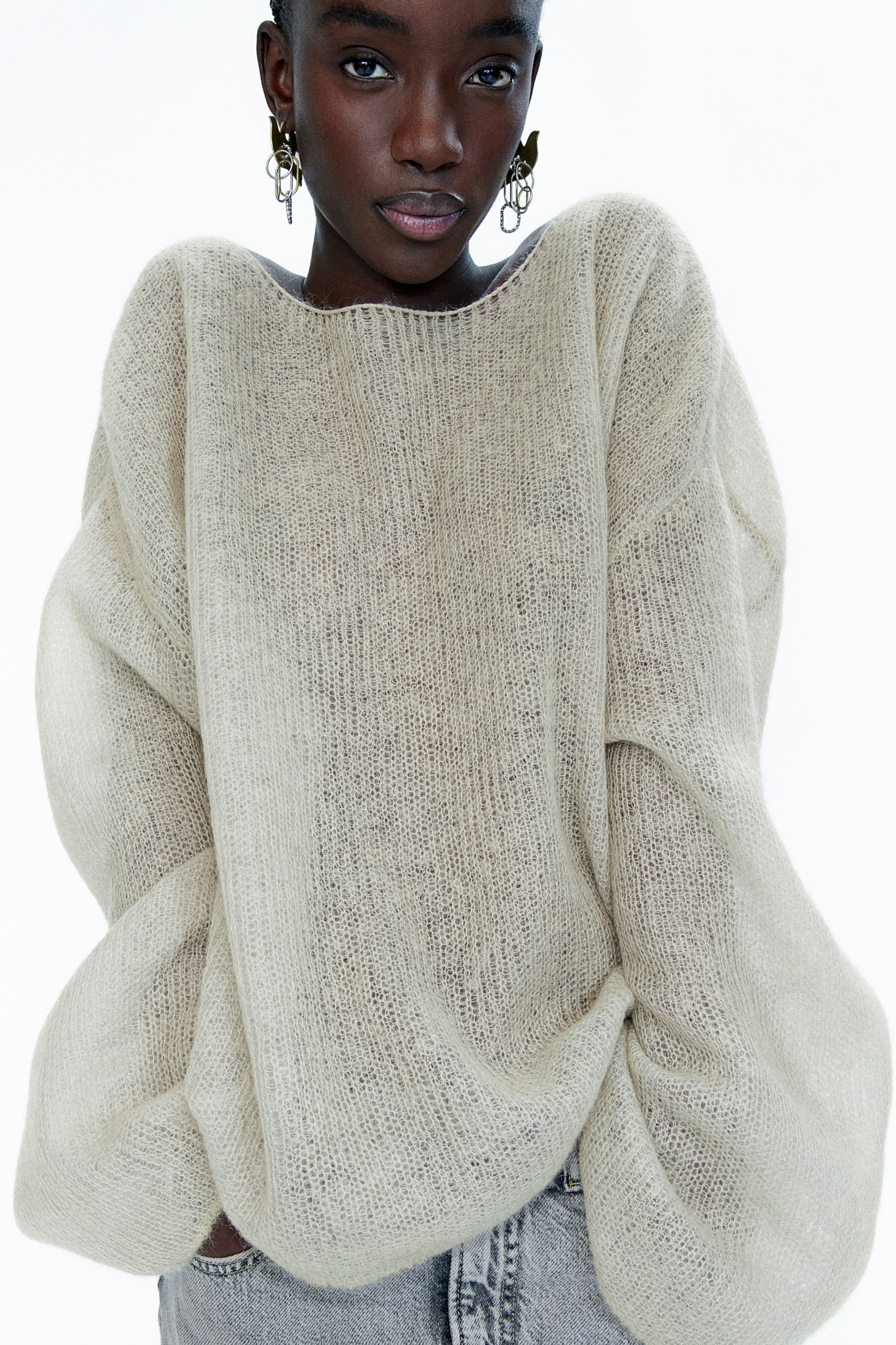 H&m mohair blend sweater hotsell