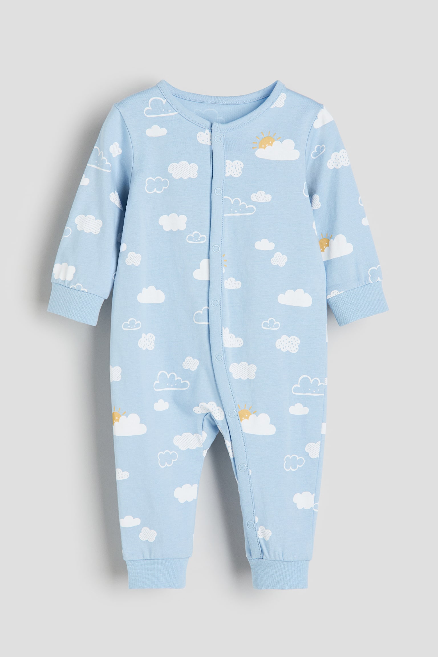 Pattern Sleepsuit - Light blue/Clouds/Light pink/Butterflies/White/Giraffes/Cream/Dinosaurs/Light beige/Cats - 1