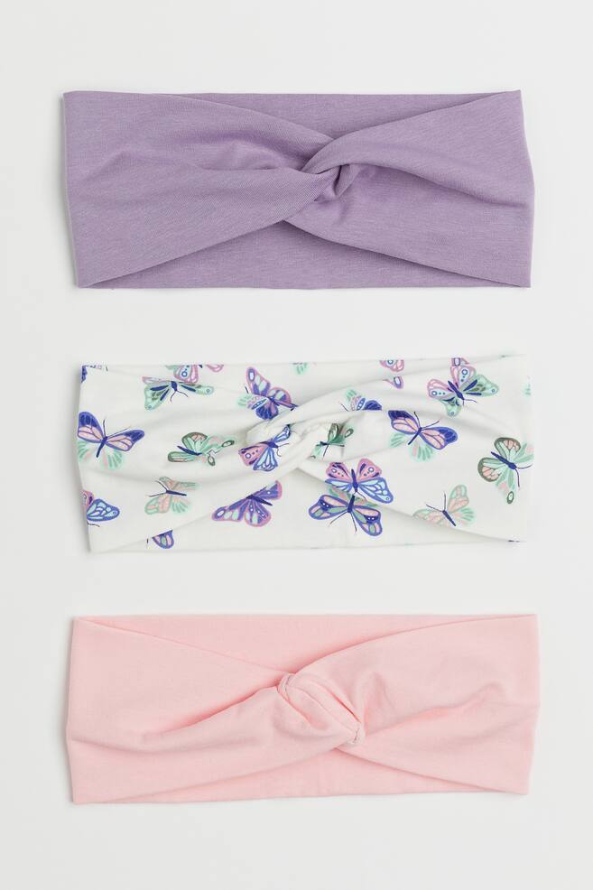 3-pack hairbands - Light purple/Butterflies/Green/Light purple/Coral/Blue/Tie-dye/Light pink/Leopard print