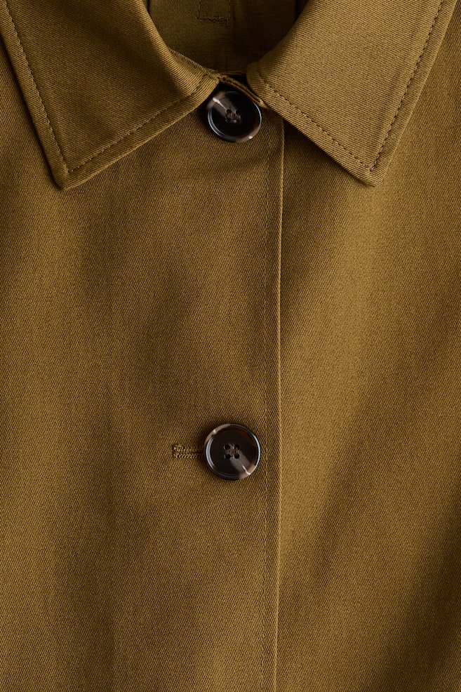 Veste façon trench en coton - Vert kaki foncé/Beige/Beige foncé - 6