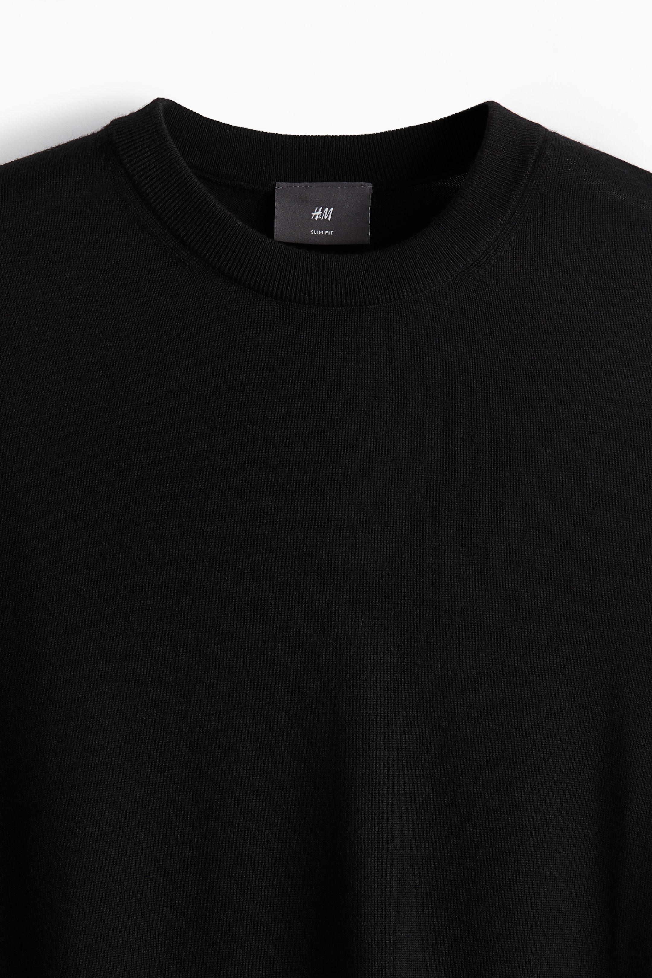 Slim Fit Wool jumper - Black - Men | H&M GB 6