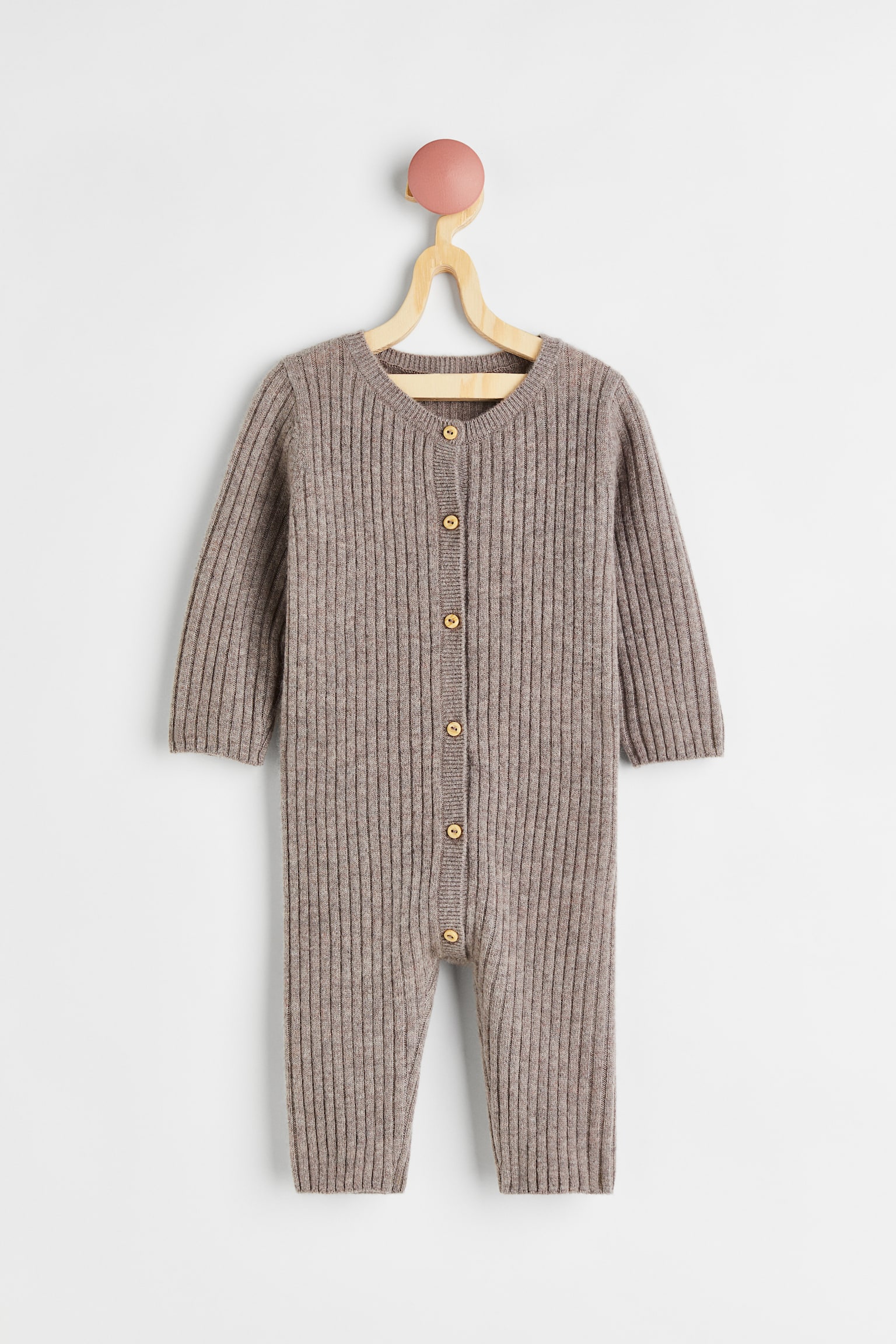 Rib Knit Cashmere Coverall - Mole - 1