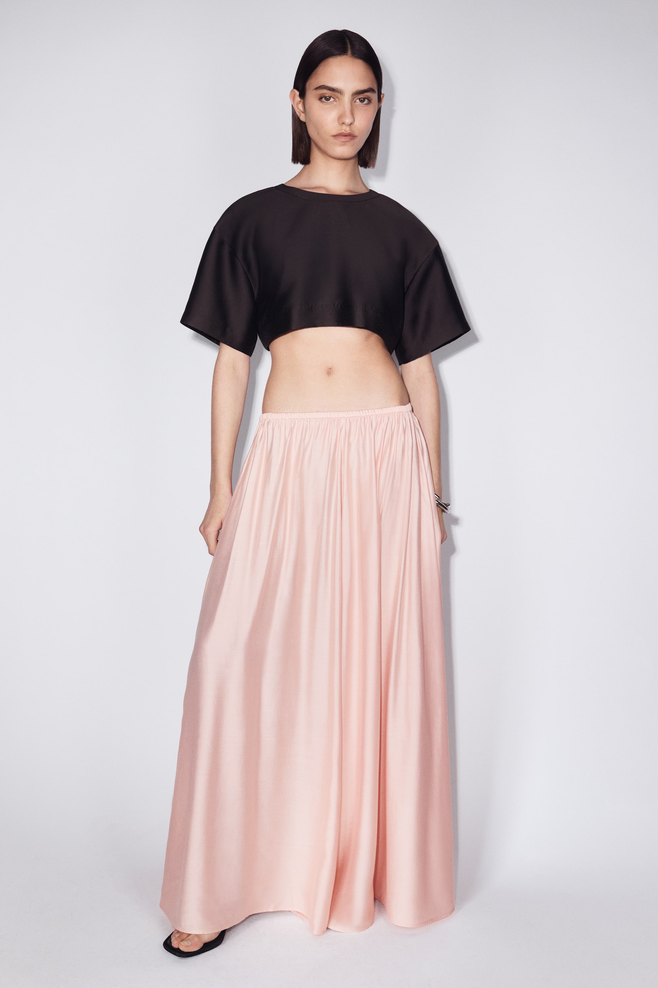 Jupe maxi en viscose mélangée