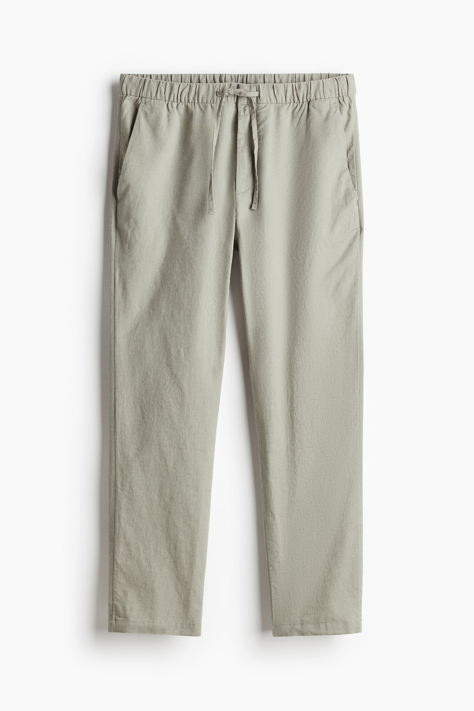 Regular Fit Linen-blend trousers - Sage green/Cream/White/Navy blue - 1