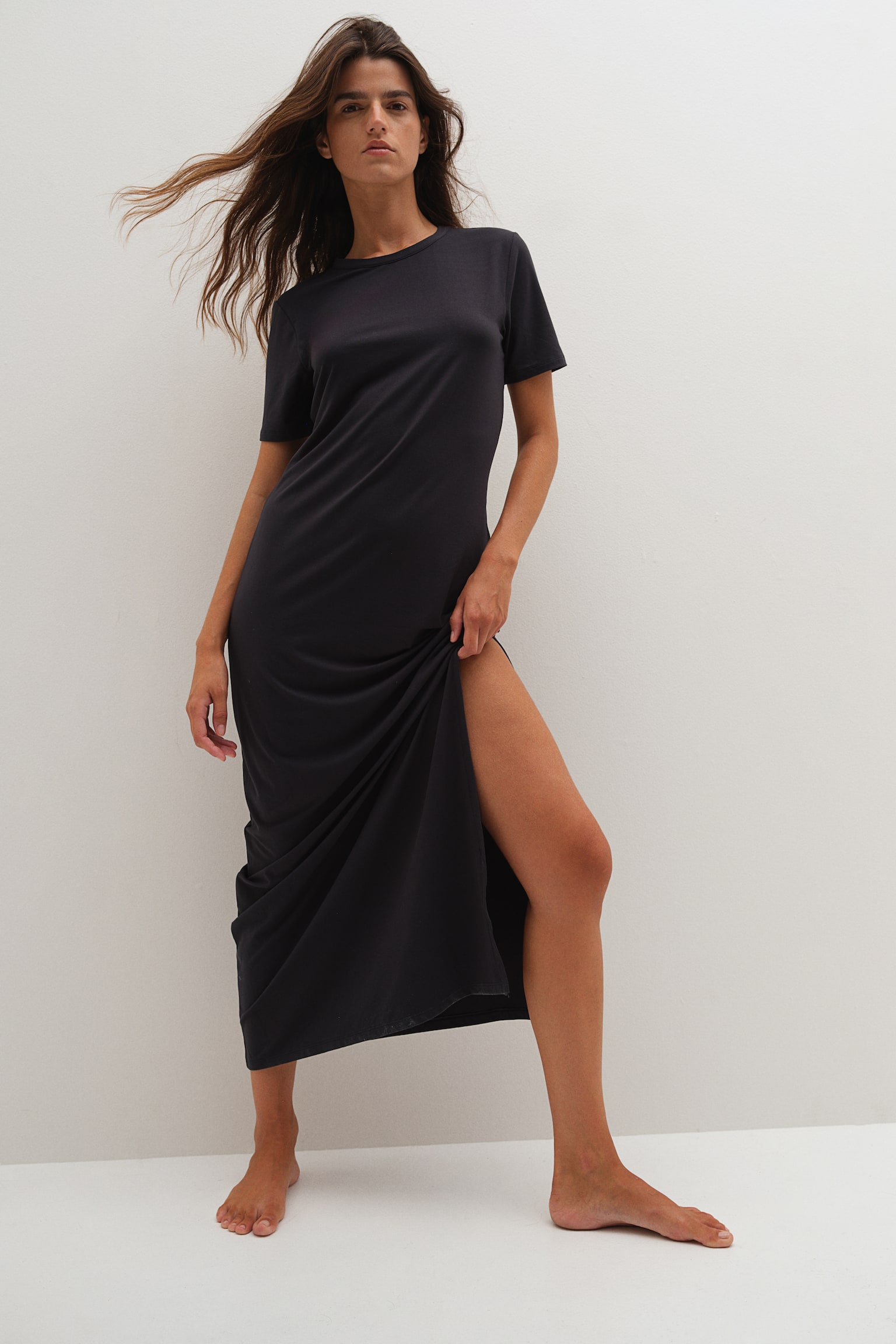 T-shirt dress - Black - 5