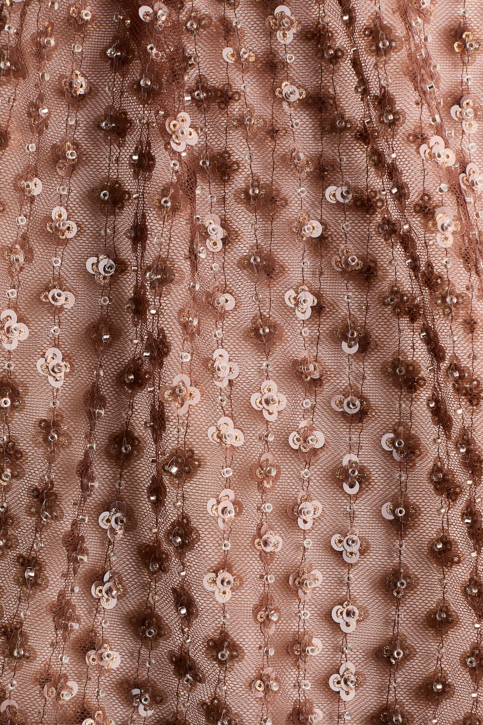 Sequined mesh top - Dusty brown - 4