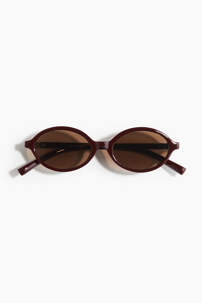 Oval Sunglasses - Burgundy/Brown/tortoiseshell-patterned - 1