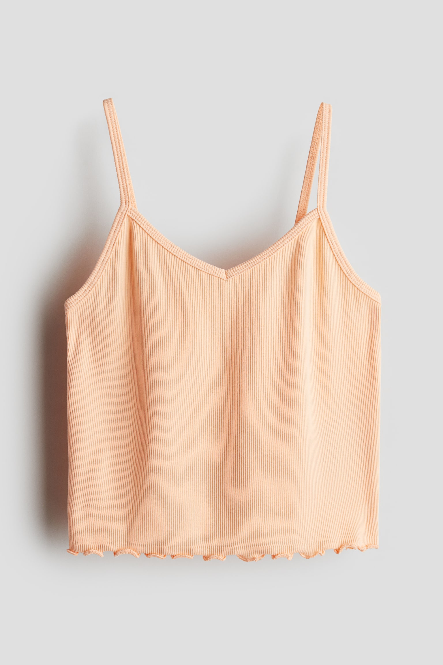 Ribbed jersey strappy top - Light orange/White/Black - 1