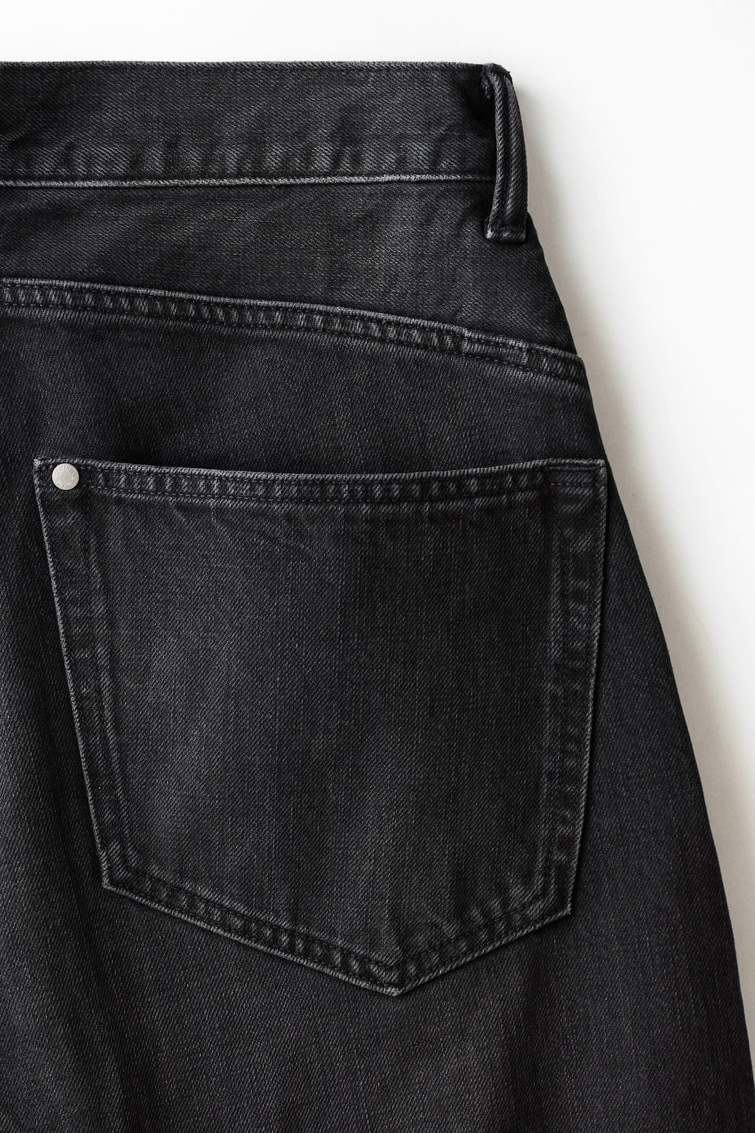 Мужские джинсы H&M Baggy Barrel-Leg, цвет: Джинсовый чёрный — фото 6