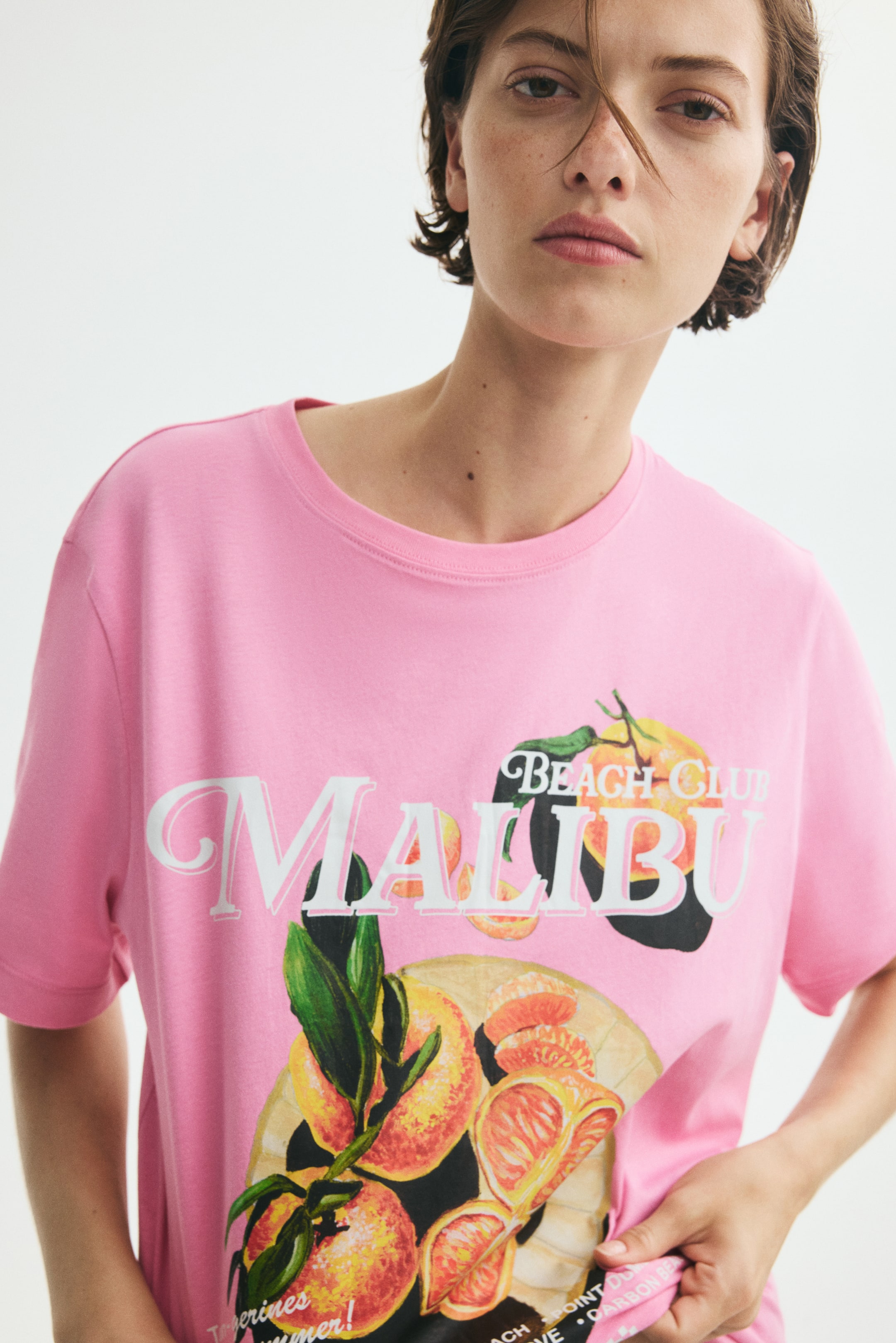 View larger image: Printed T-shirt - Pink/Malibu - Ladies | H&M IN 1