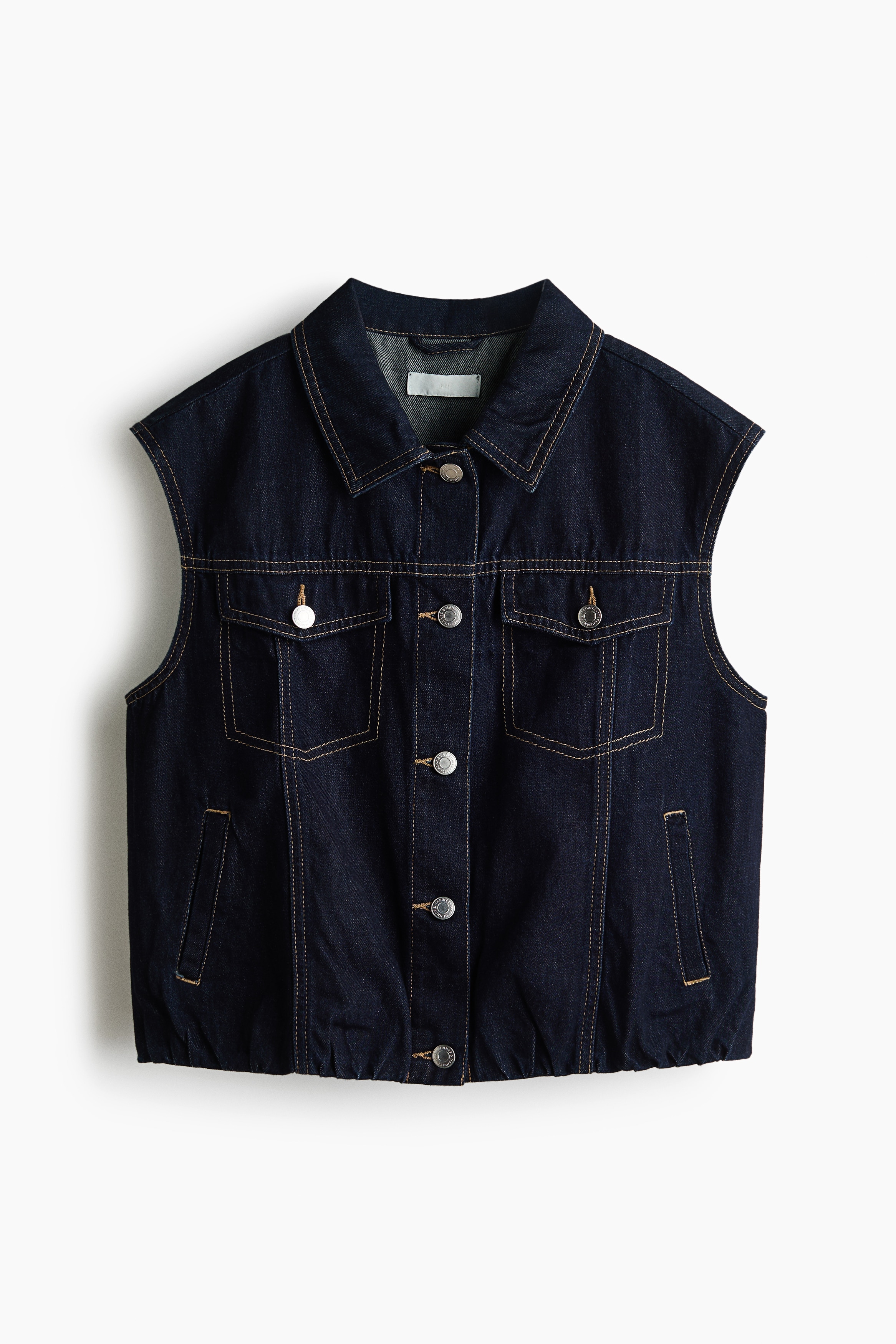 Denim gilet - Dark denim blue/Cream/Pinstriped