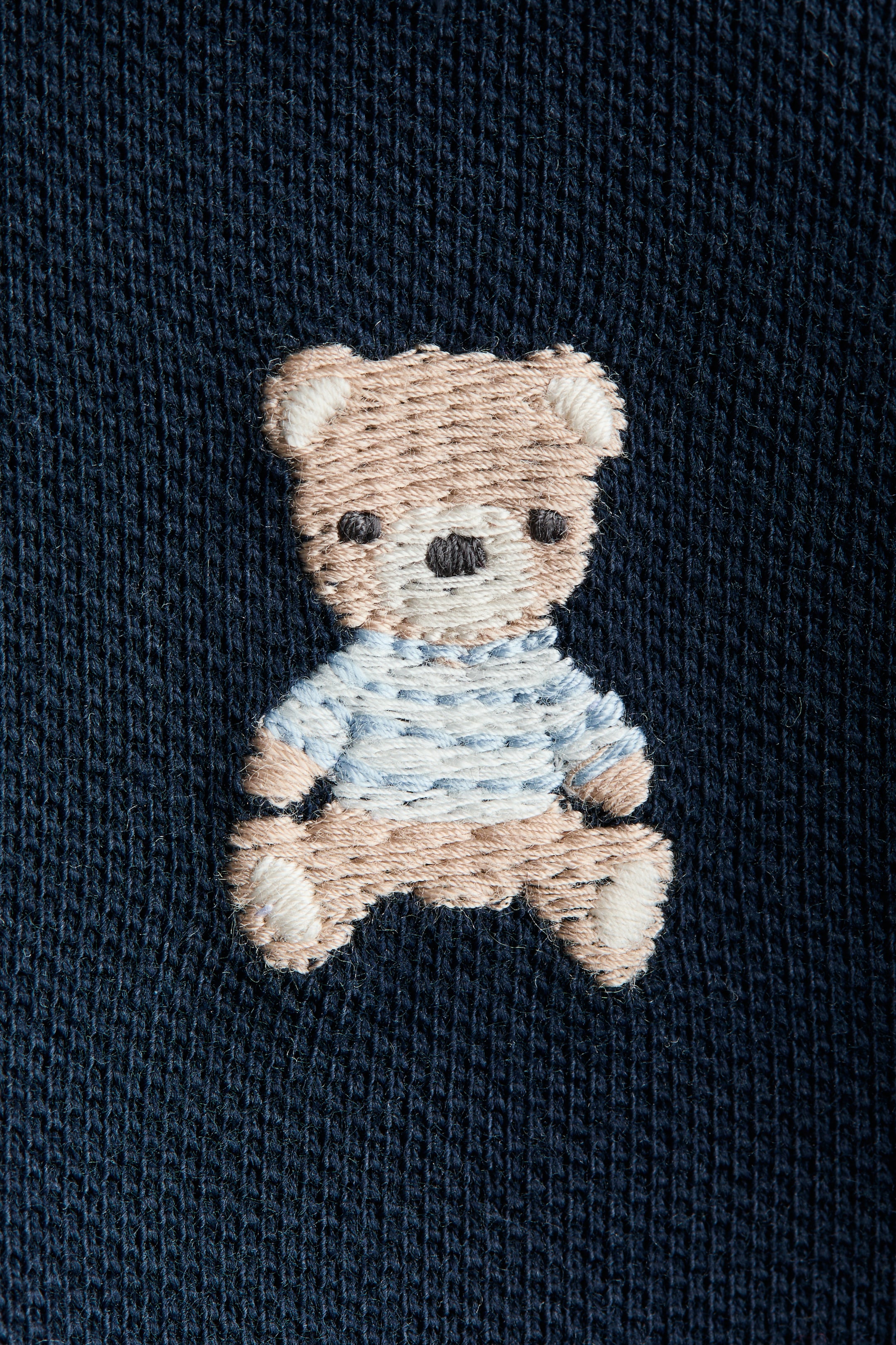 Embroidered-Detail Piqué Romper Suit