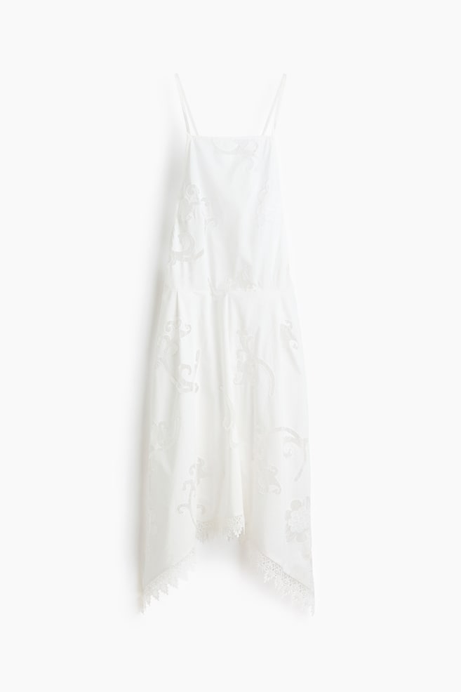 Baumwollkleid mit Broderie Anglaise - Weiss - 1