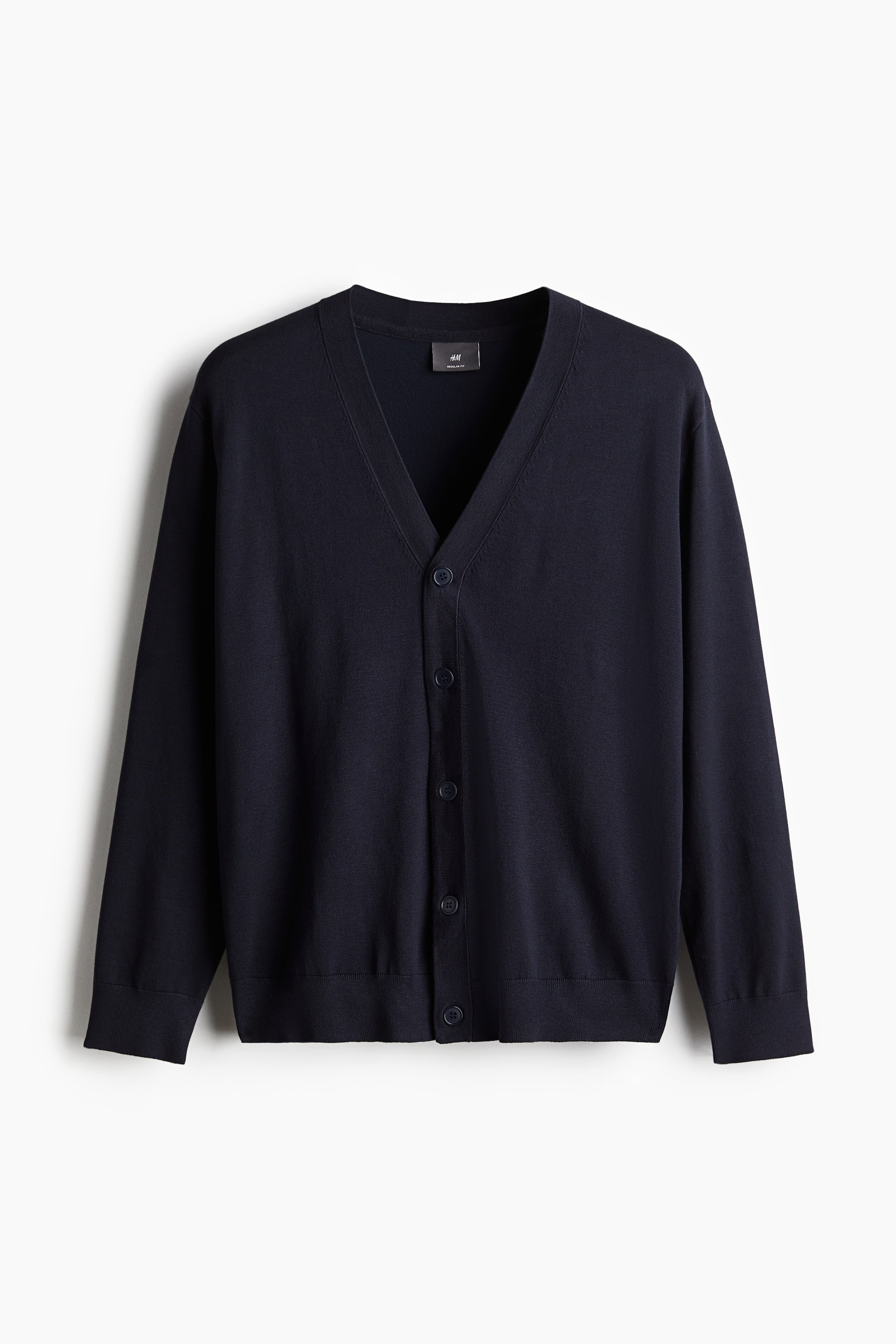 Regular Fit Fine-knit cardigan - Navy blue - Men | H&M GB 5