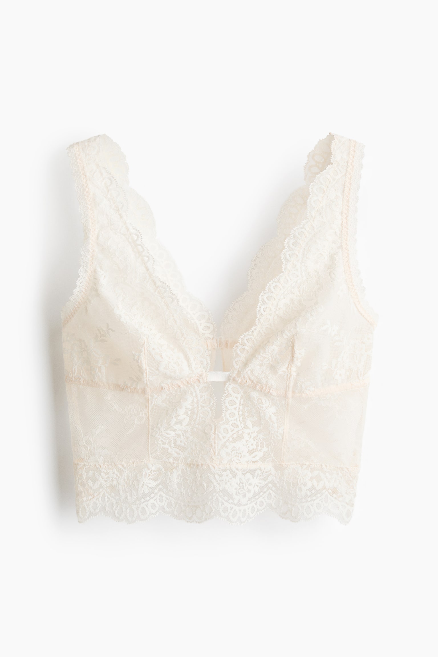 Bralette de encaje - Crema/Marrón oscuro