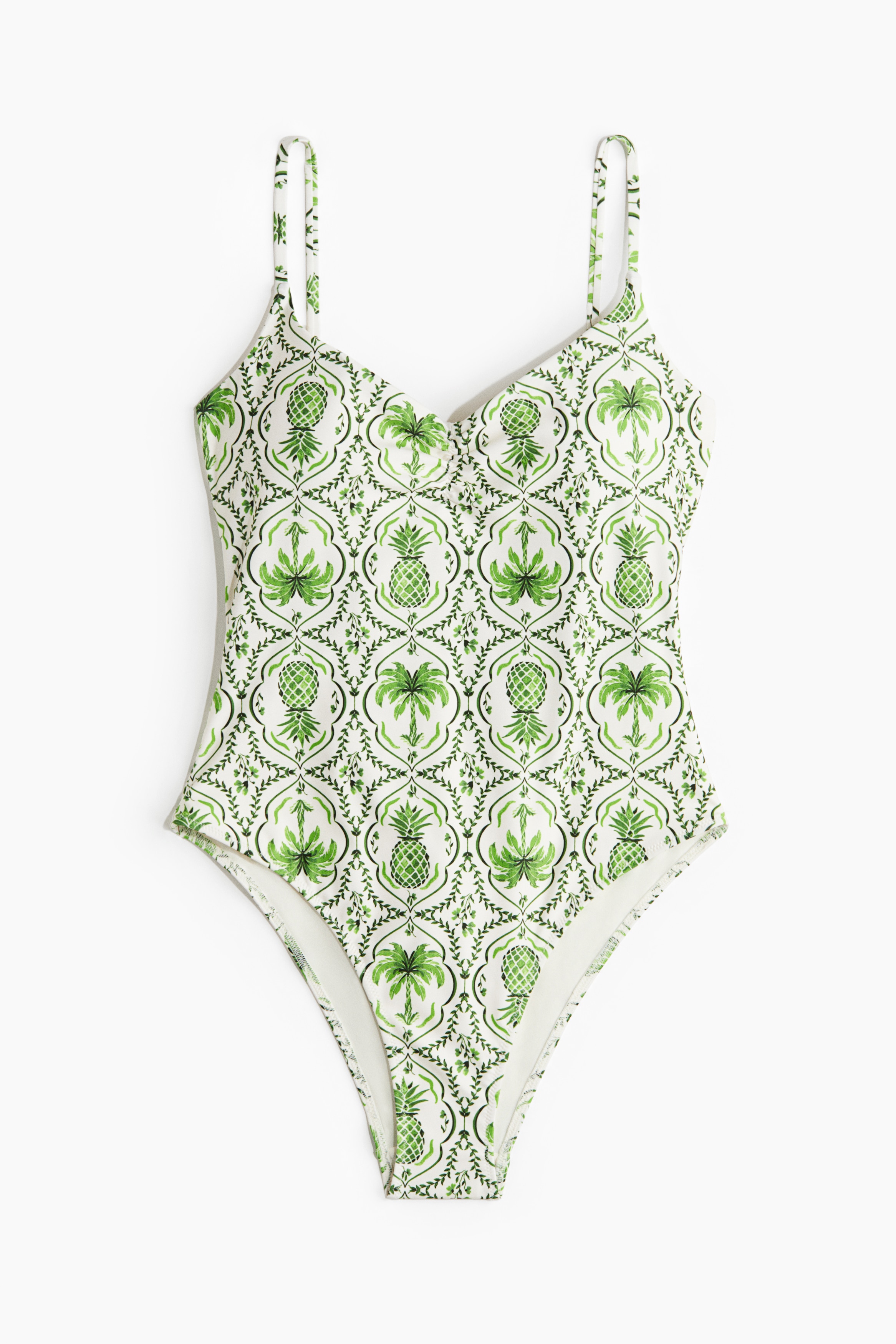 Traje de baño con relleno - Blanco/Diseño verde