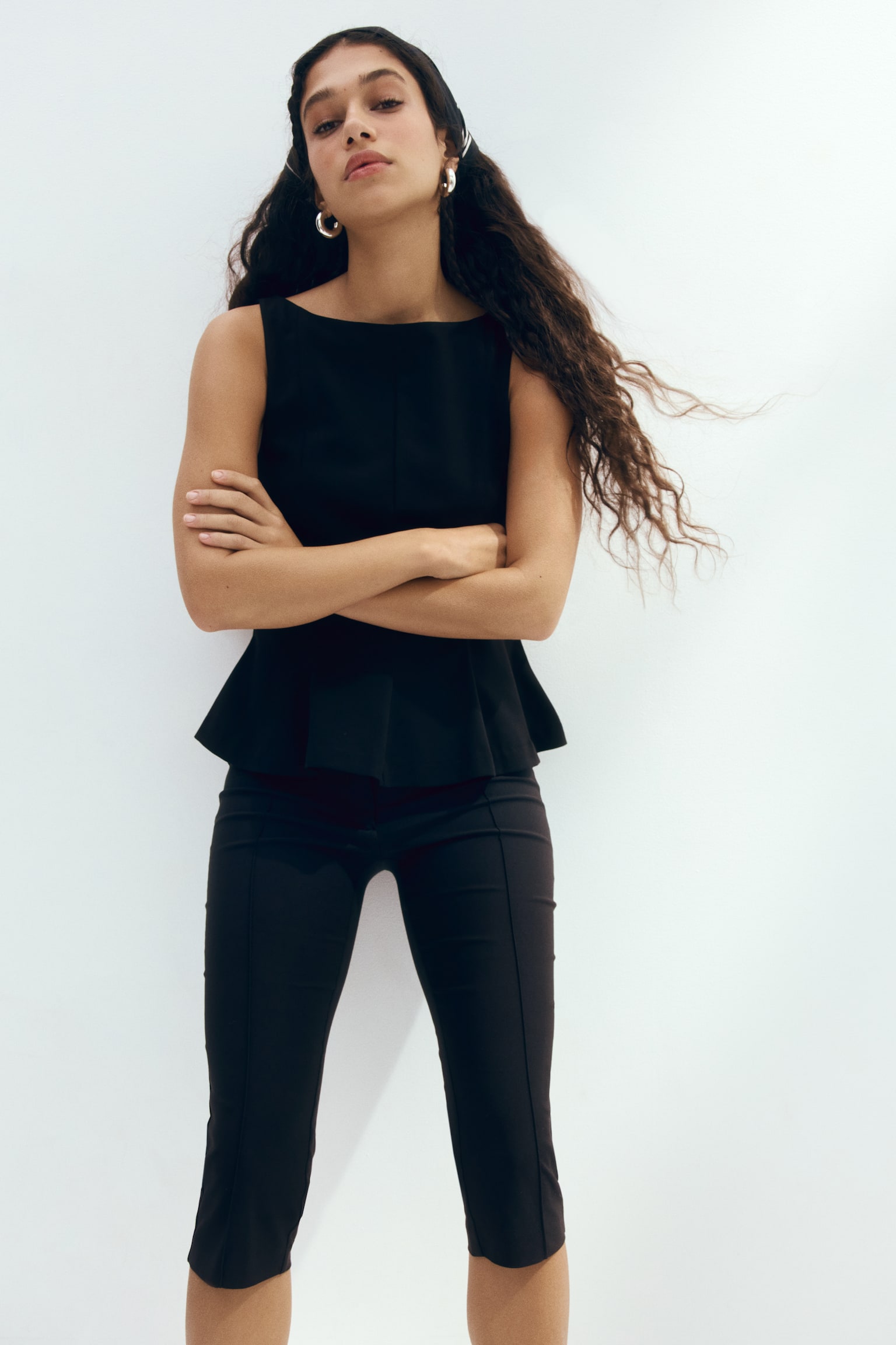 Pantalon Capri avec plis - Noir - 3