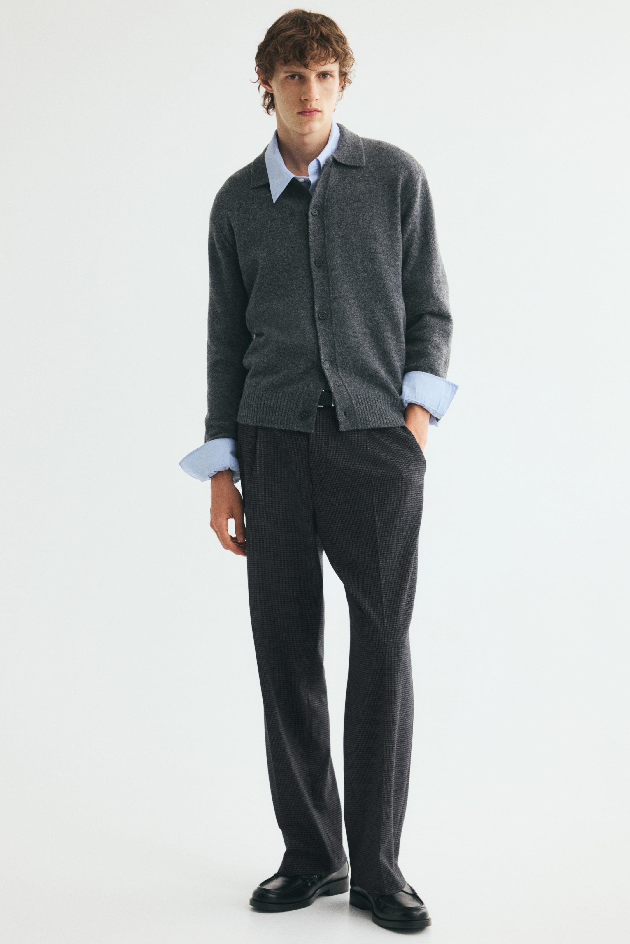 View larger image: Regular Fit Tailored trousers - Dark grey/Checked - Men | H&M 1