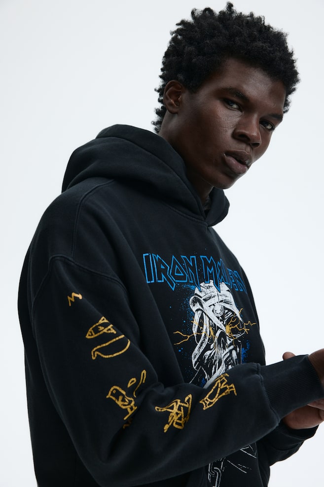 Hoodie mit Print Oversized Fit-Schwarz/Iron Maiden - 4