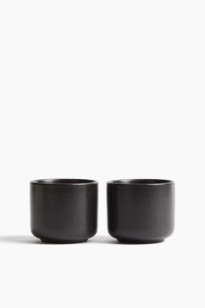 2-pack reactive-glaze mugs - Black/Beige/Light beige - 1