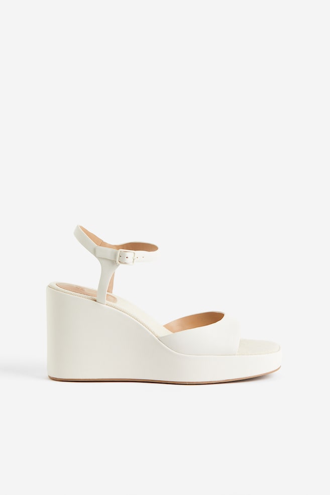 Wedge-heeled sandals - White/Black - 2