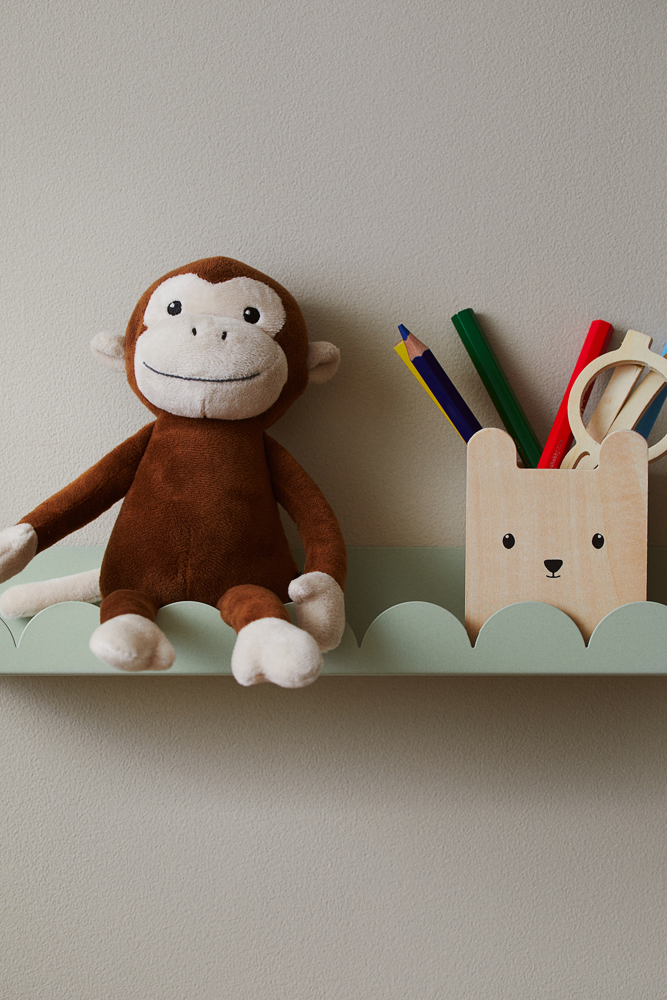 Étagère murale en métal - Vert clair/Rose foncé