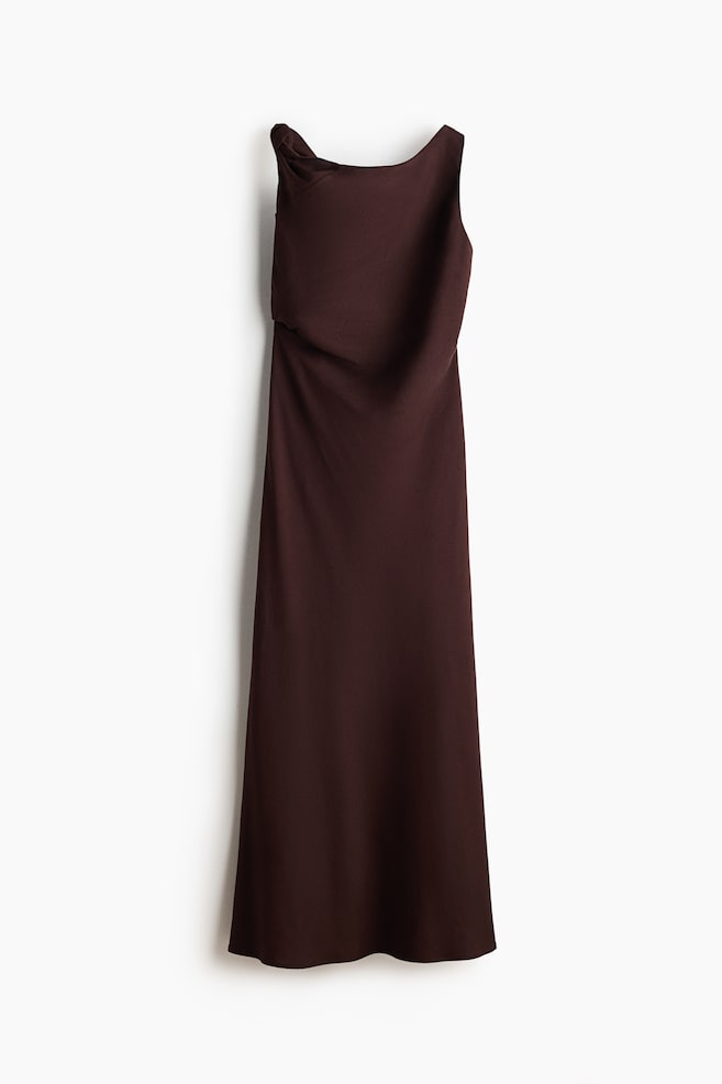 Ärmelloses Kleid aus Leinengemisch - Dunkelbraun - 1