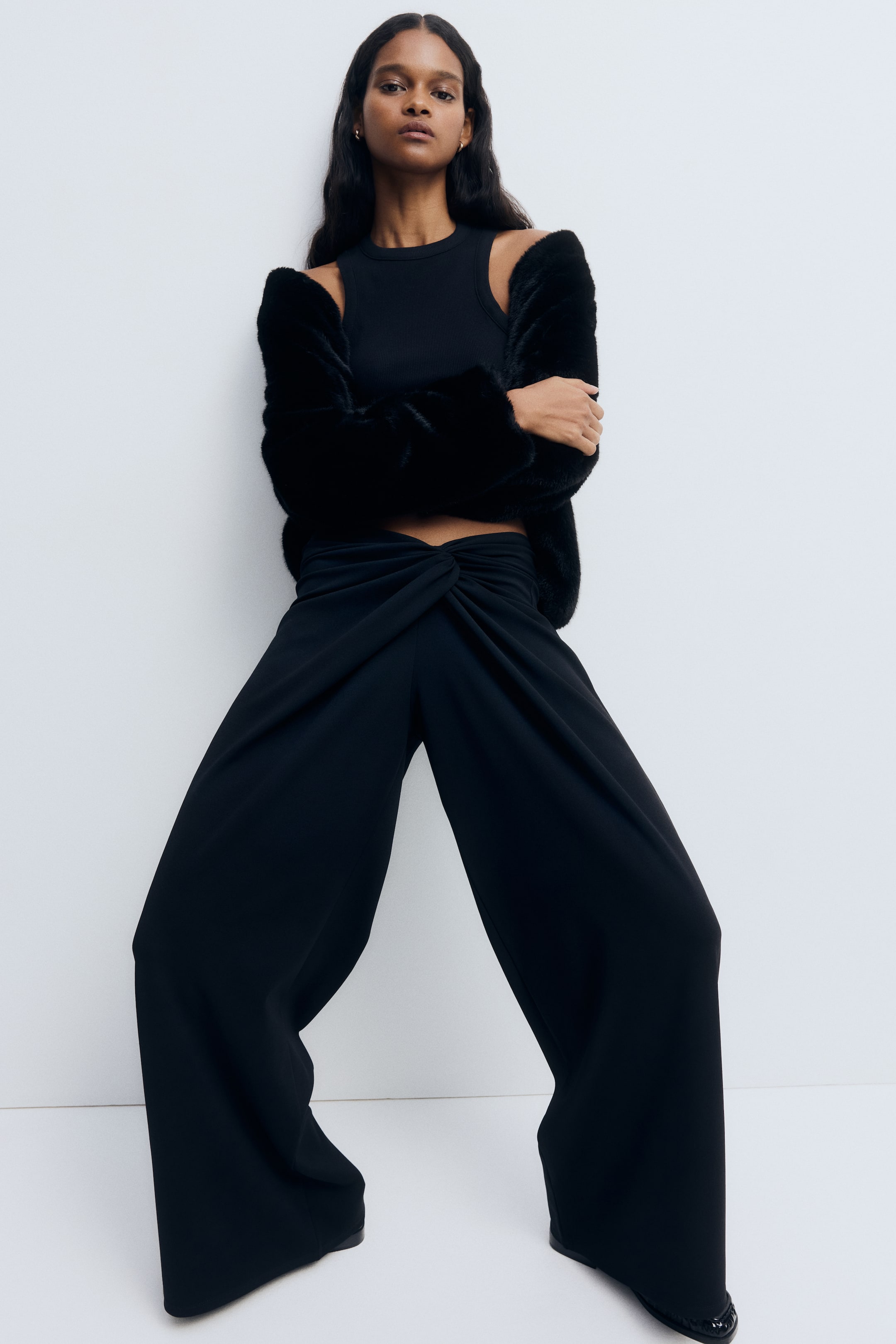 View larger image: Twisted-detail trousers - Black - Ladies | H&M IN 1