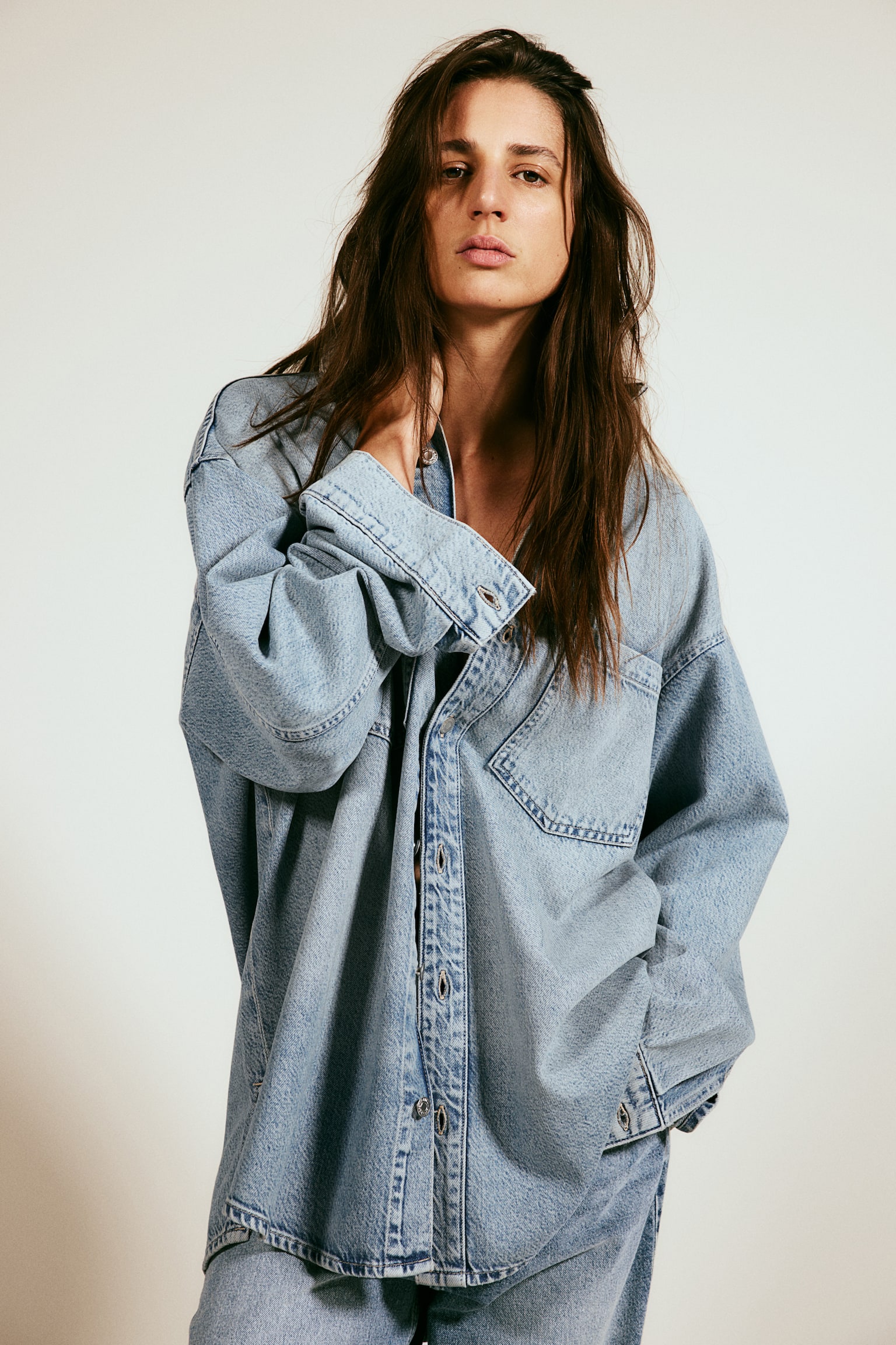 Feather Soft Denim shirt - Light denim blue/Dark denim blue/Light grey/Pale denim blue/Pale denim blue/Light denim blue/White/Pale denim blue - 1