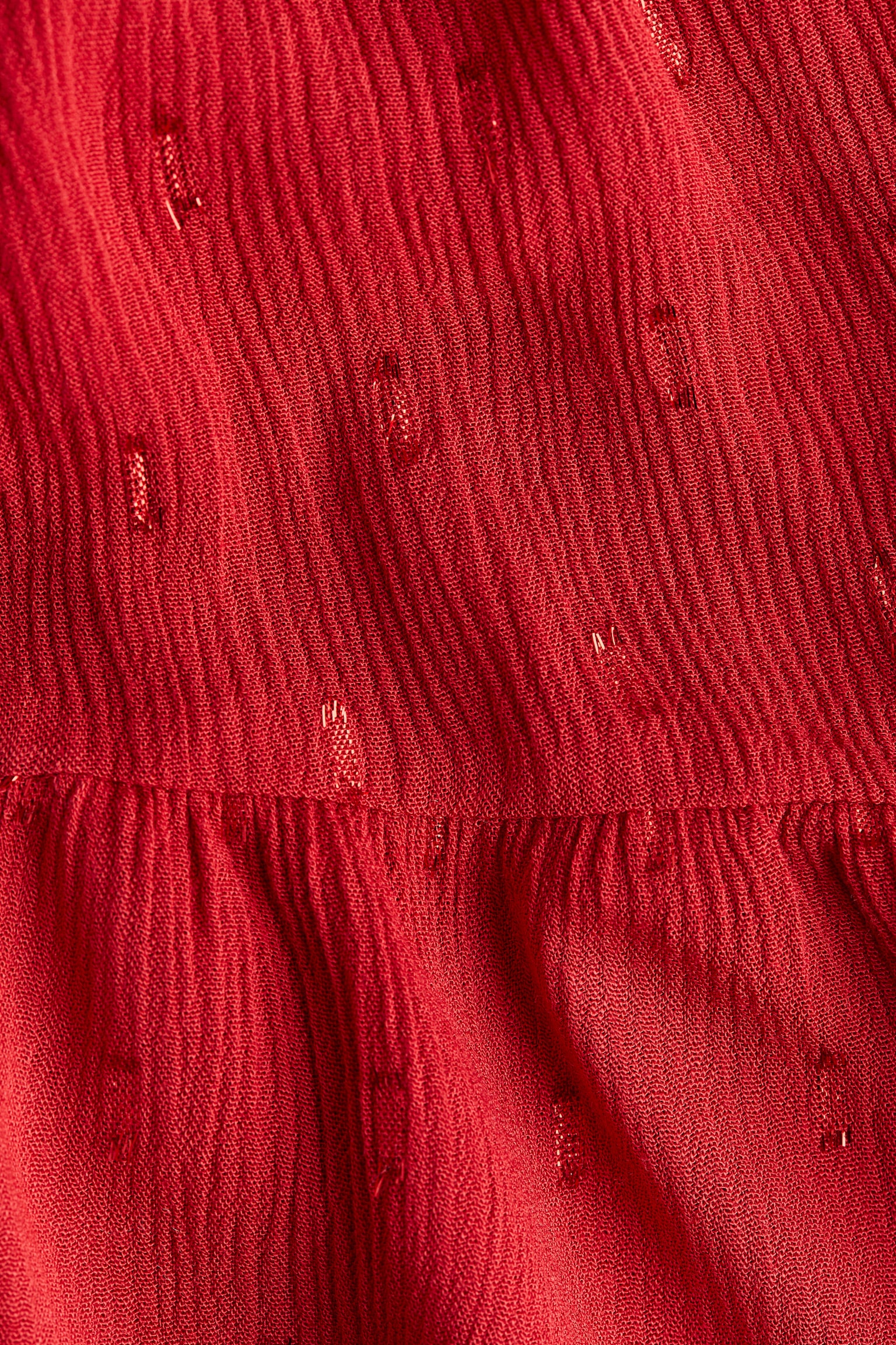 Smocked flounce skirt - Red/Black/Gold-coloured - 2