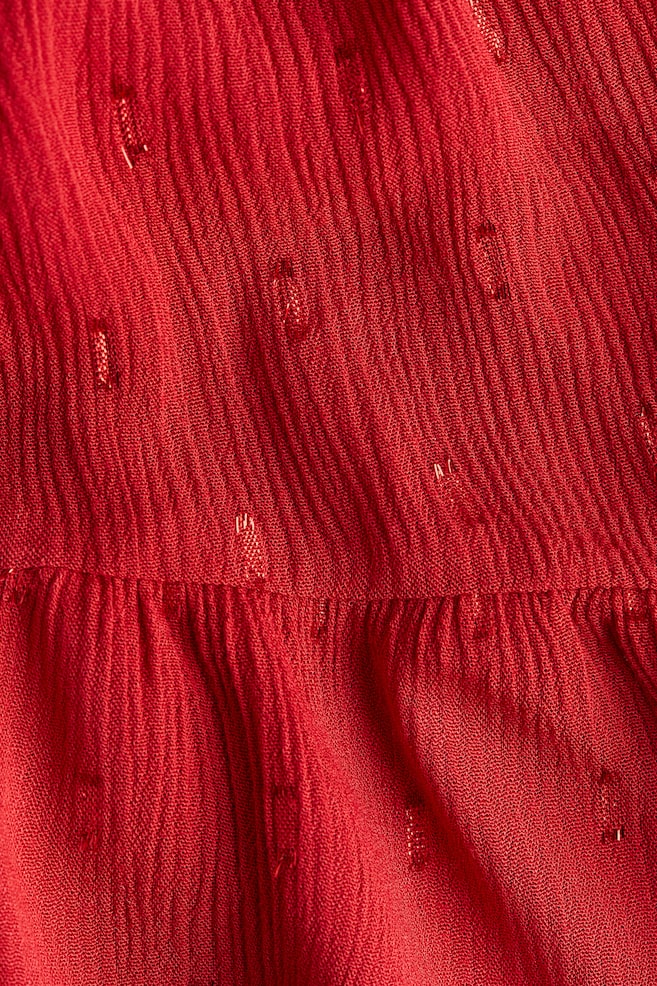 Smocked flounce skirt-Red - 2