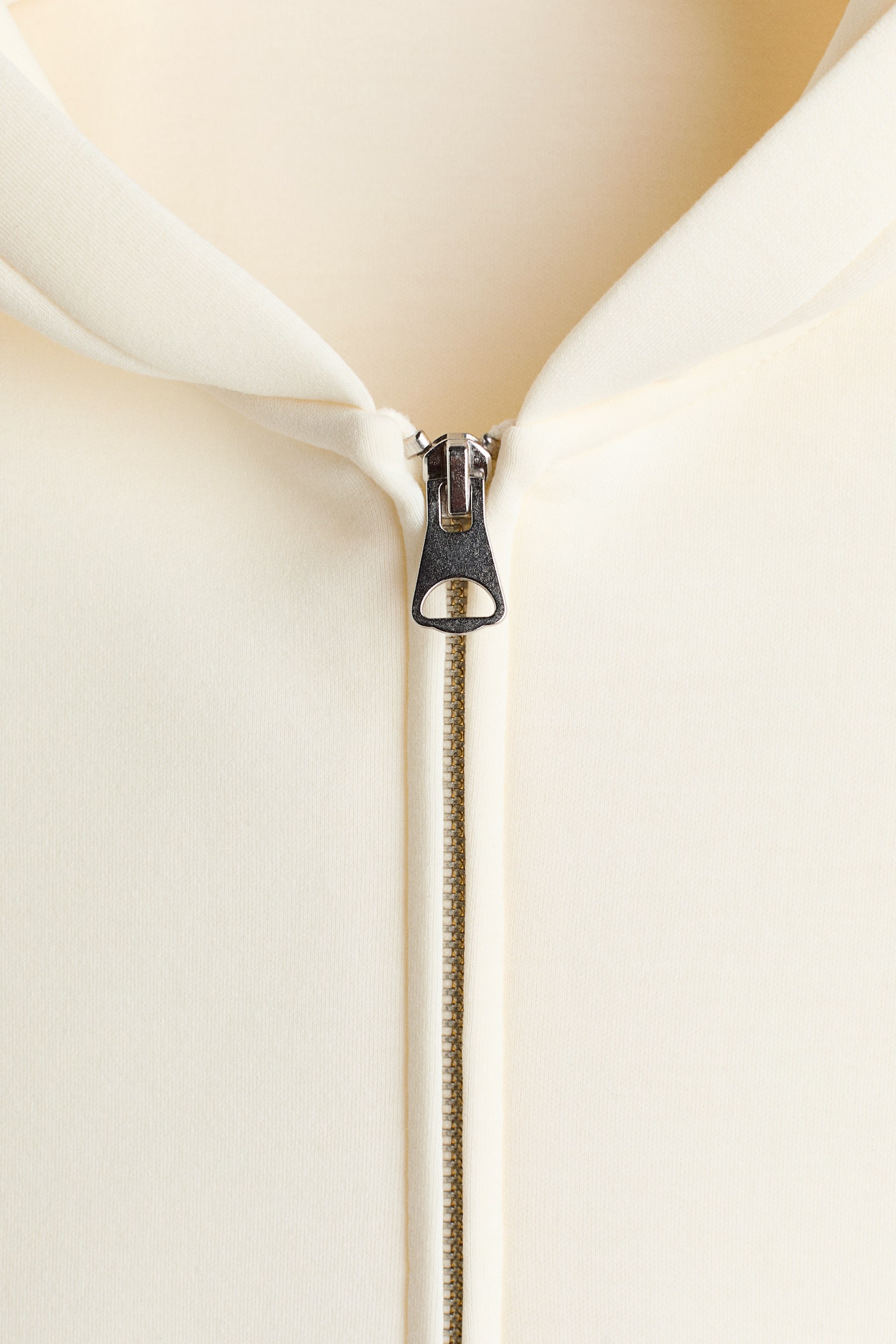 Loose Fit Scuba Zip-through hoodie - Cream/Grey marl/Dark teal - 5