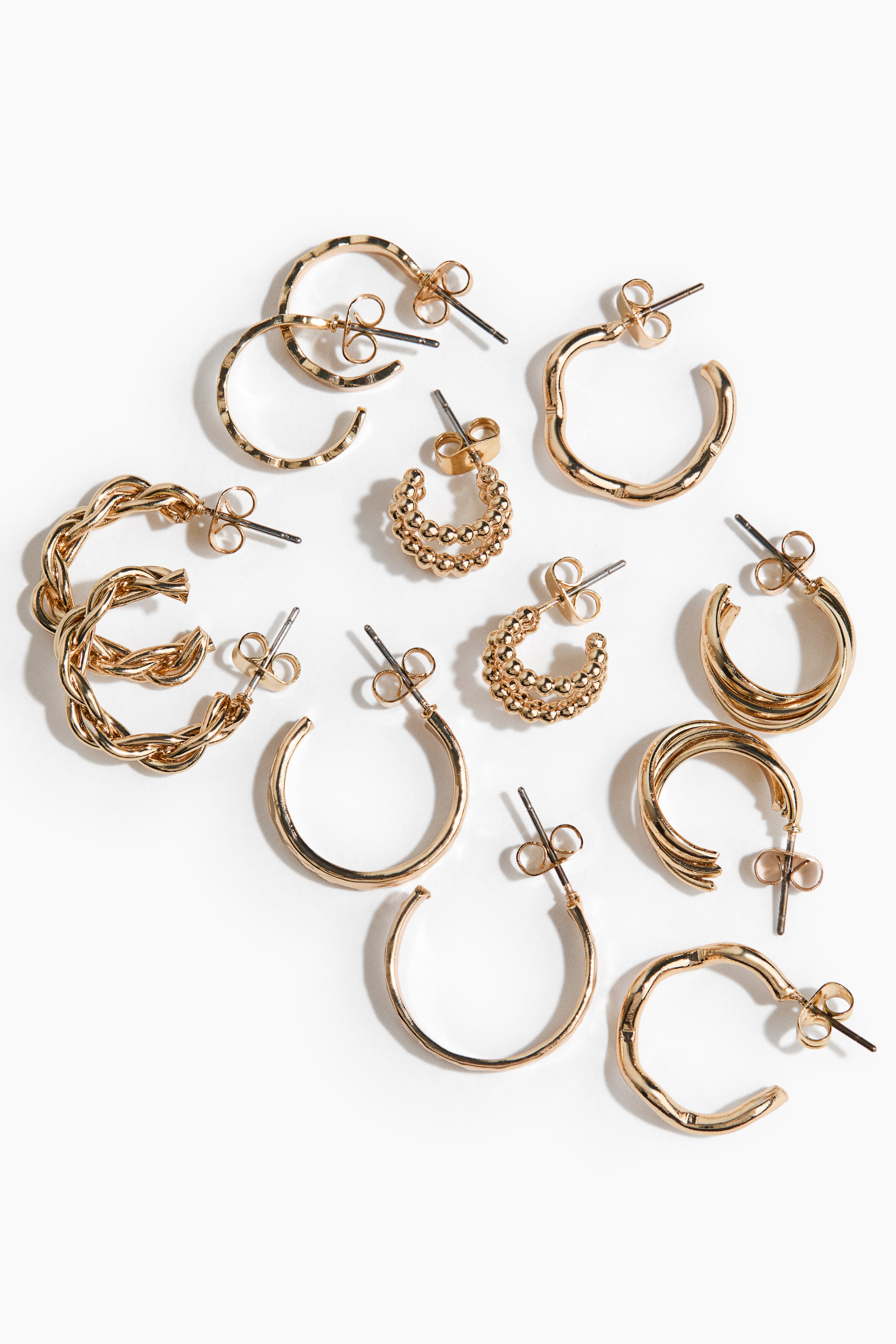 6 Pairs Hoop Earrings