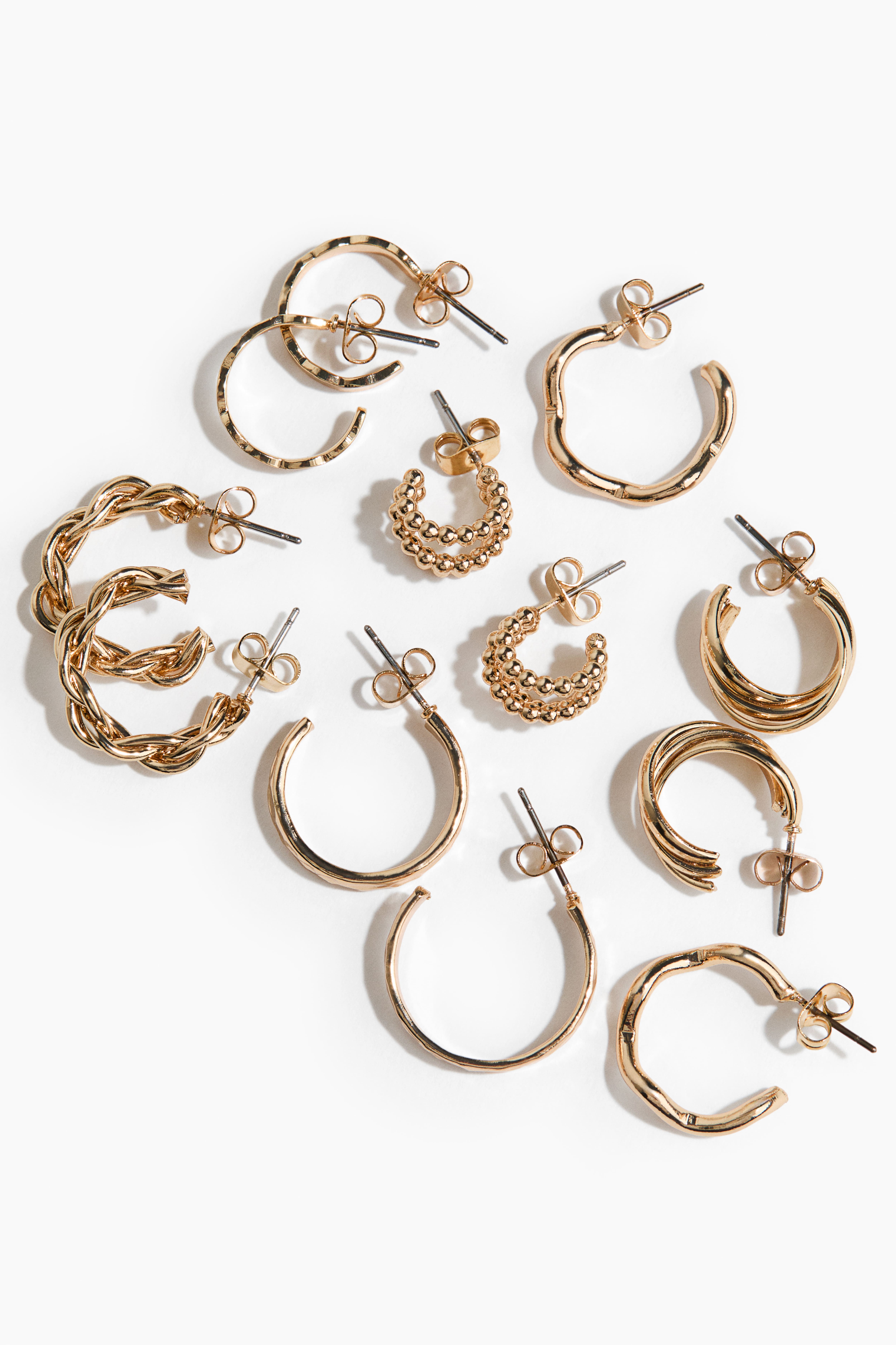 6 Pairs Hoop Earrings