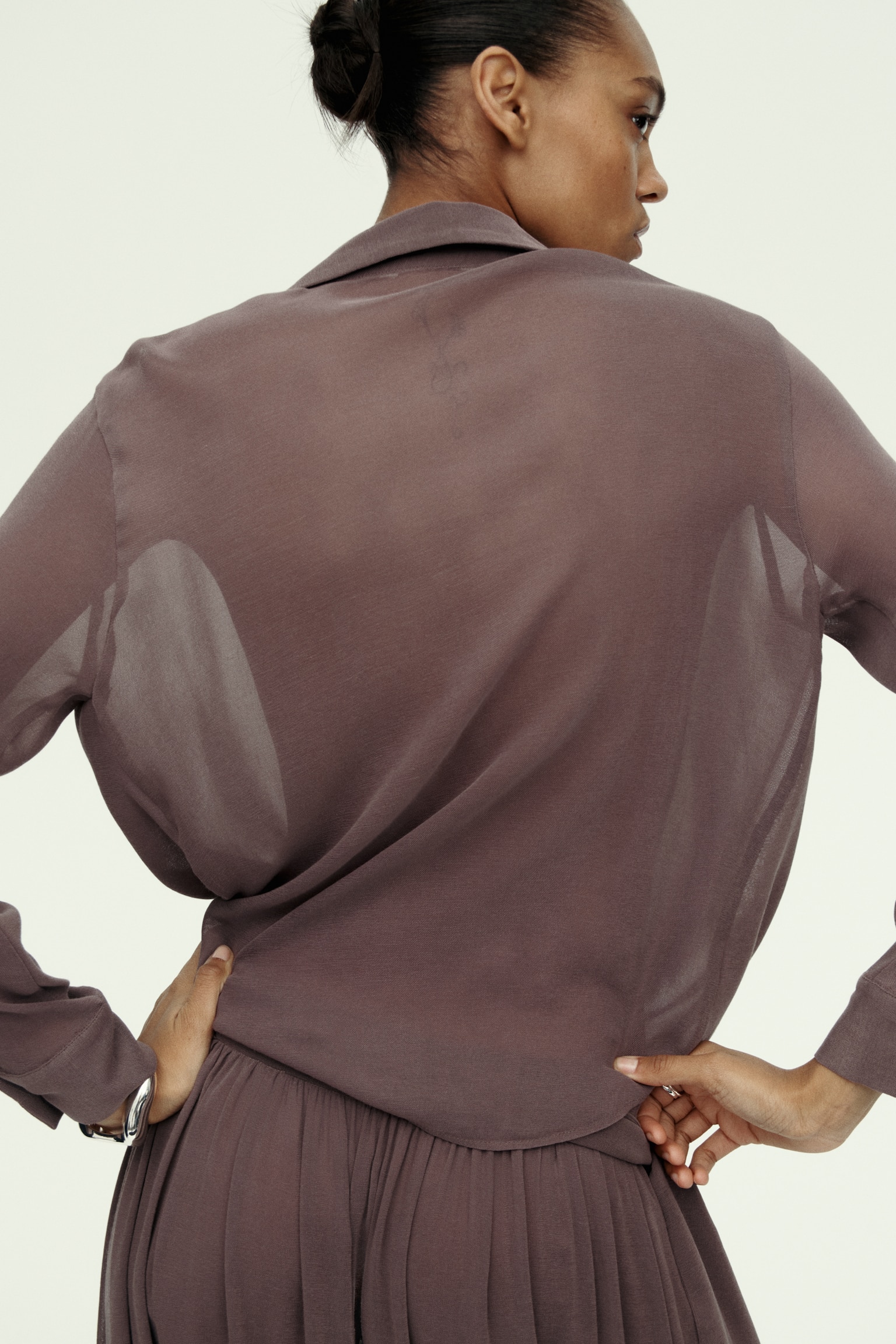 Wickelbluse - Dunkles Mauve - 4