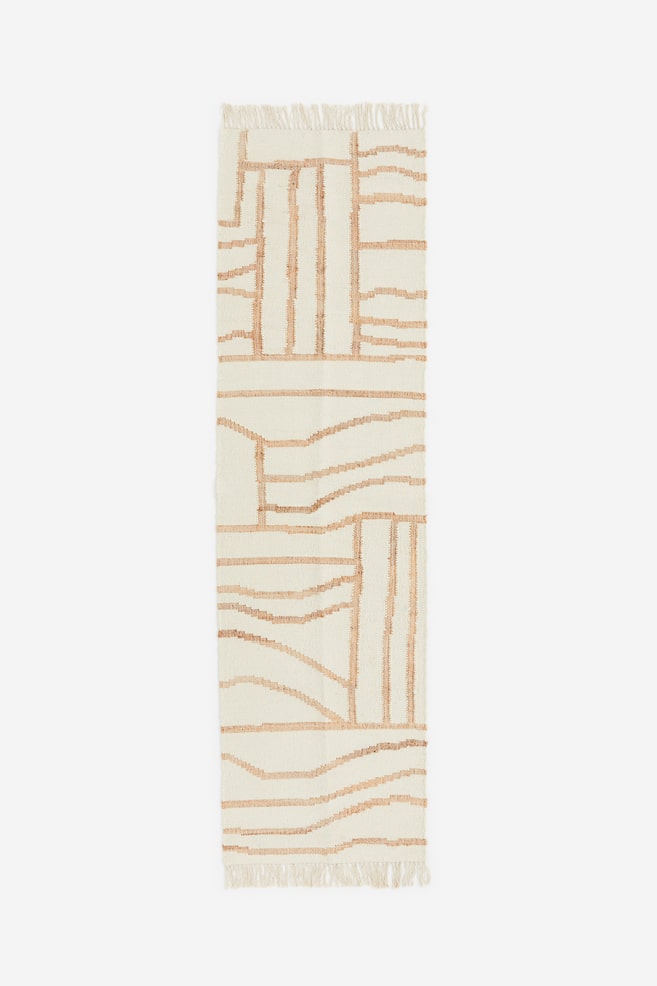 Mønstret gulvteppe i ullmiks - Lys beige/Mønstret - 1