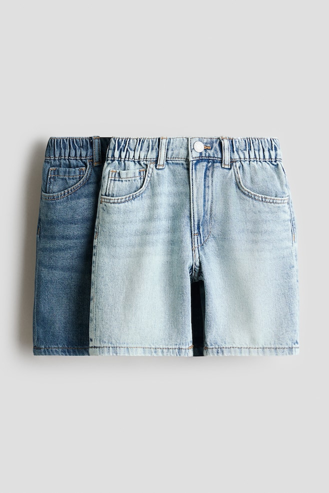 2-pack Loose Fit Denim shorts - Denim blue/Light denim blue - 1