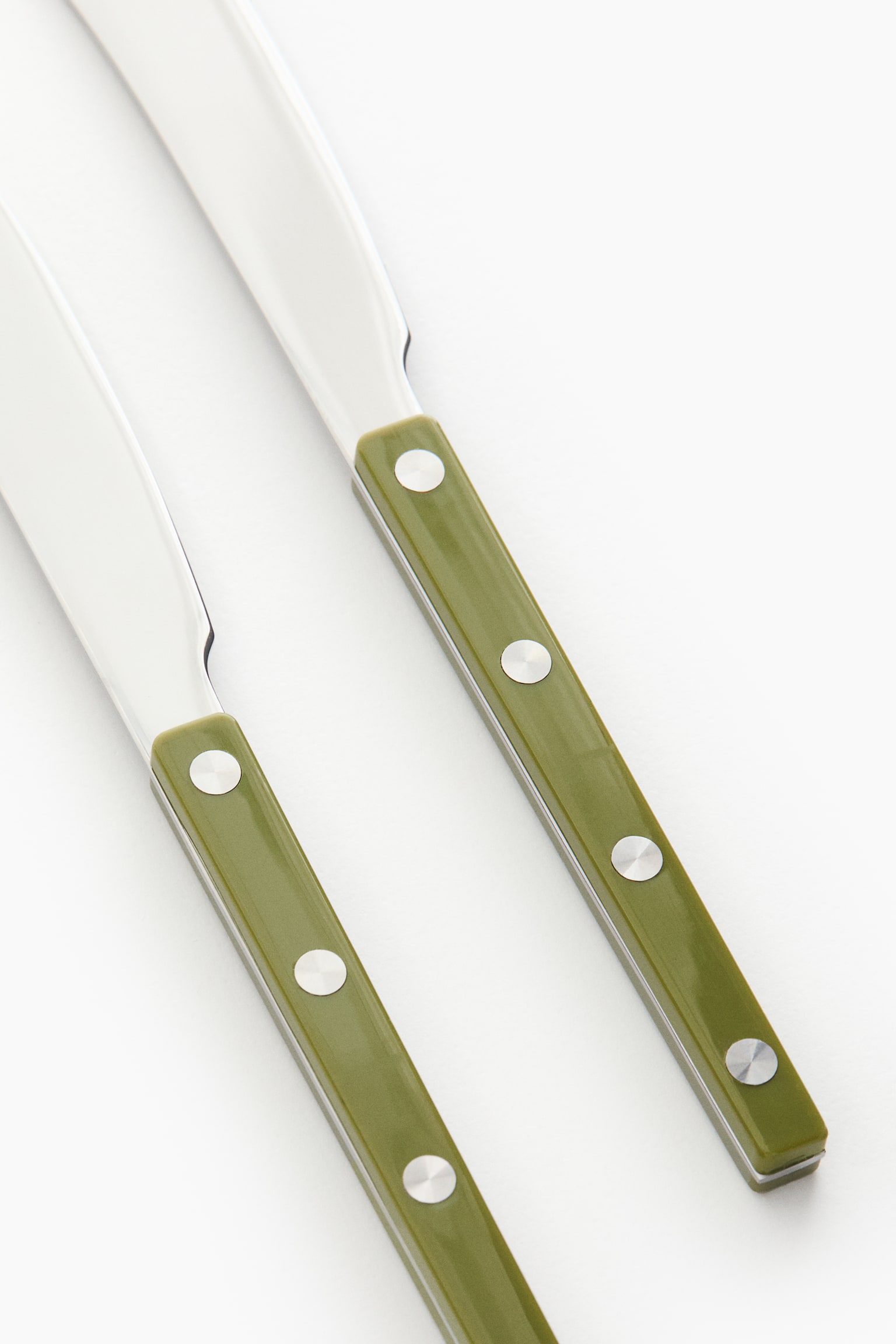 Nóż do masła ze stali nierdzewnej 2-pak - Zielony/Jasnobeżowy/Czerwony/Czarny - 2